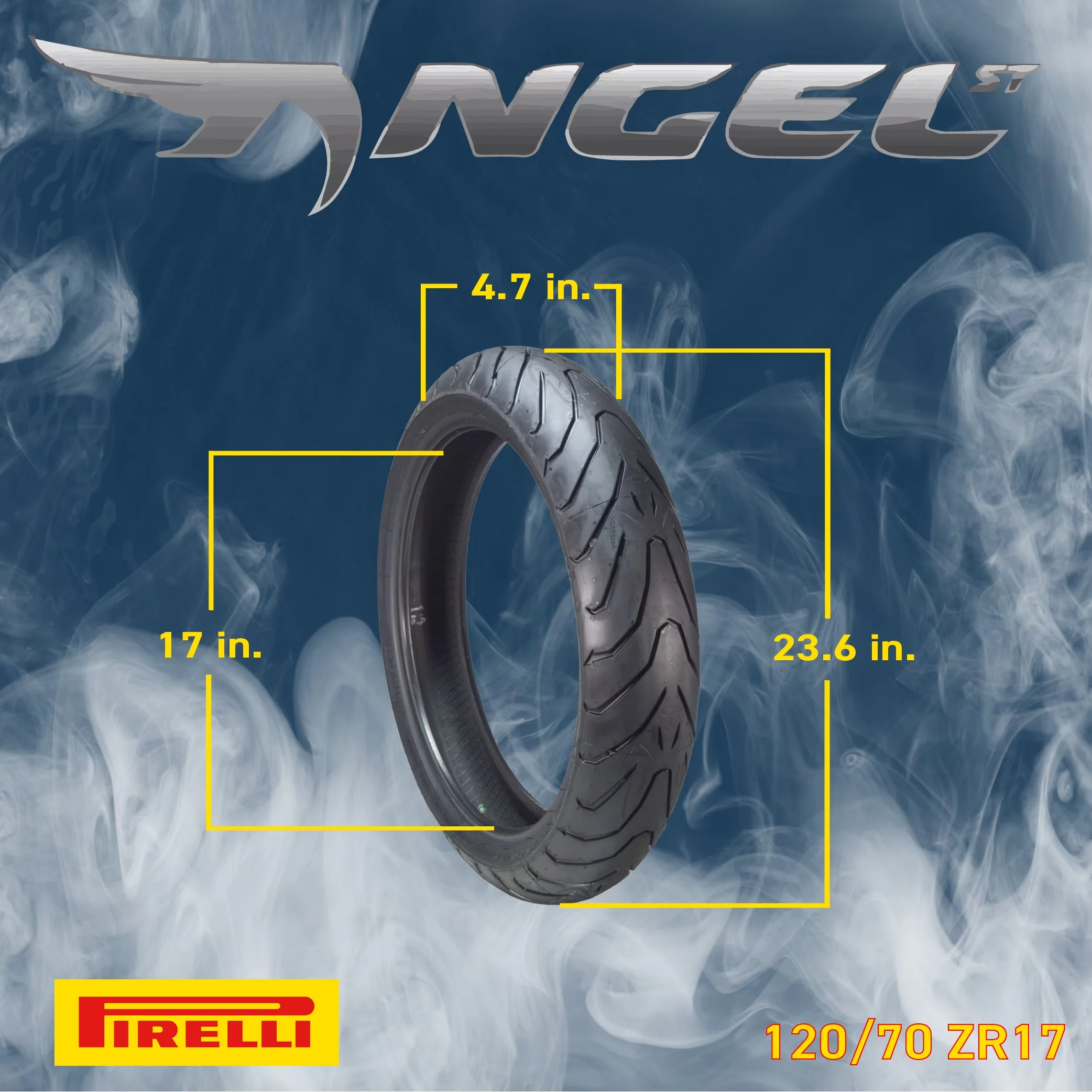 Efficient Motorcycle Tire with 58W - 70ZR17 - Universal Fit Model 46B6D3
