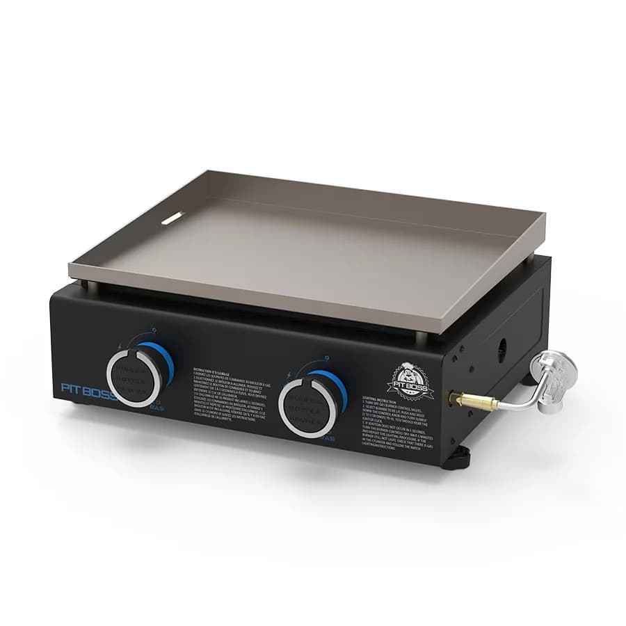 Innovative Gas Grill with Portable, Grease Pan, 2-Burner Tabletop Propane Griddle - Steel Model 7DB498