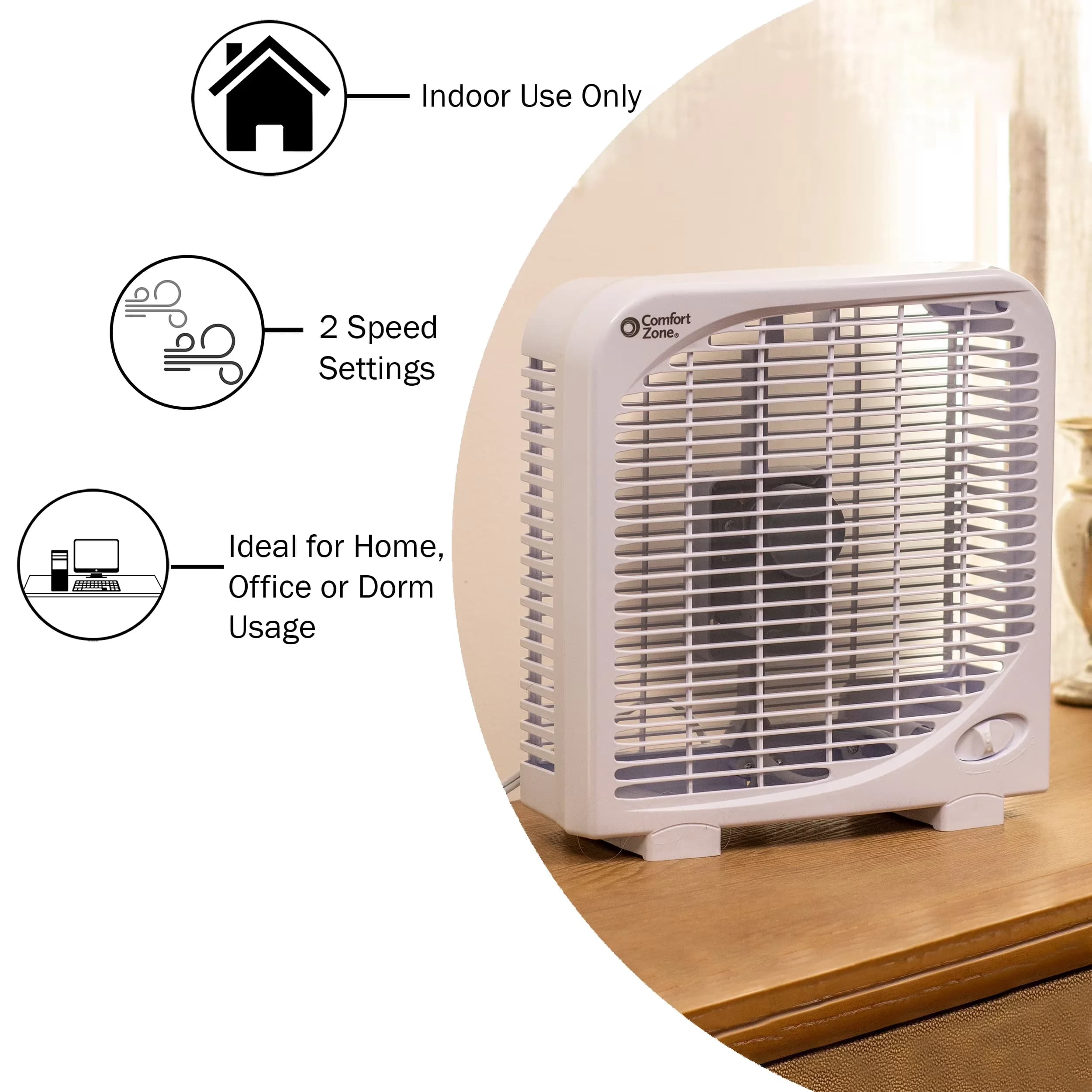 Versatile Fans In Cooling with White, Features a clean white finish. - White Model D6B5E8