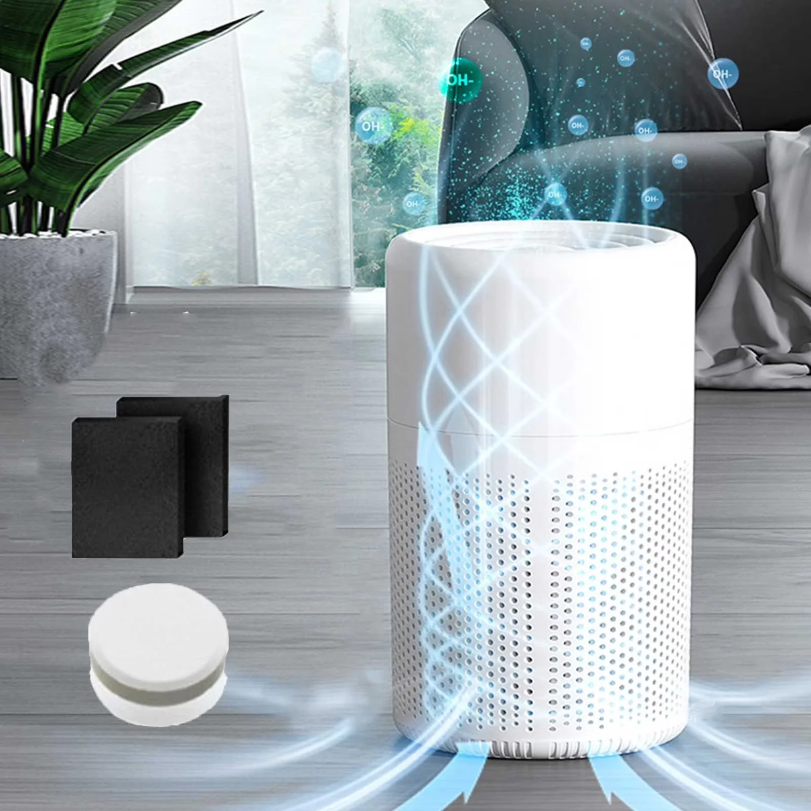 Essential Air Purifier with aromatherapy tablets, Purifiers, Home Purifier - White for Living Room, Home Model AABA54