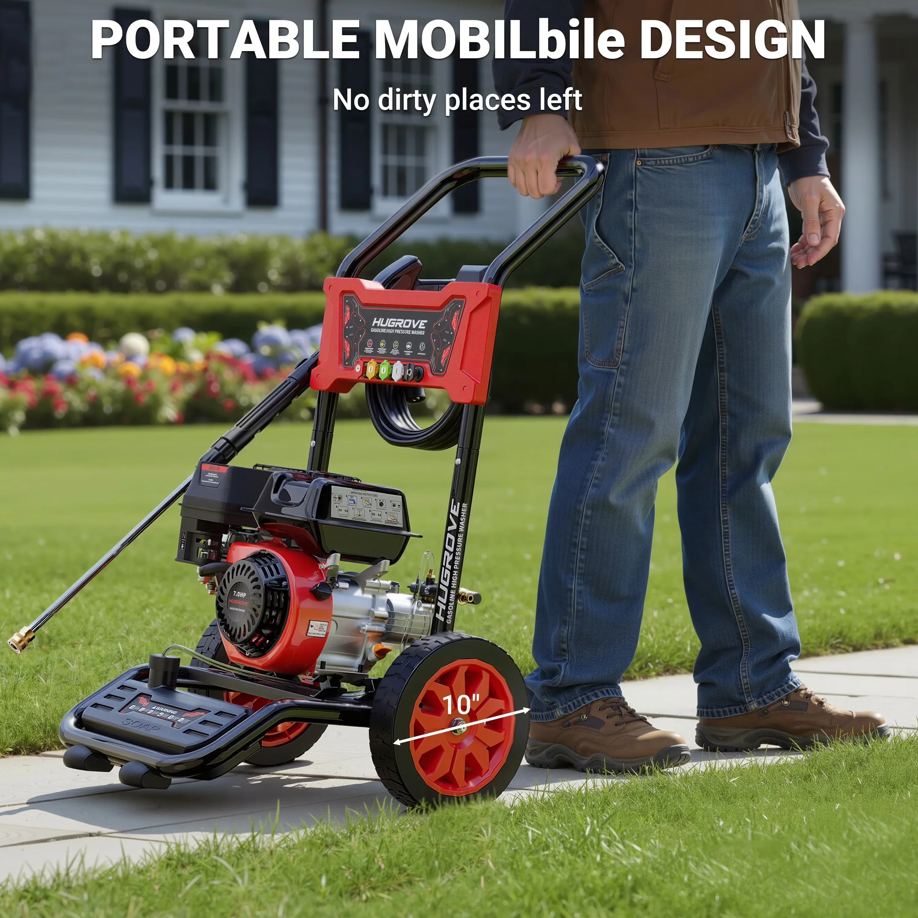 Pressure Washer Compact with Quick Connect Tips, Built-in Soap Tank, 5 Adjustable Nozzles - Model 28ACAE