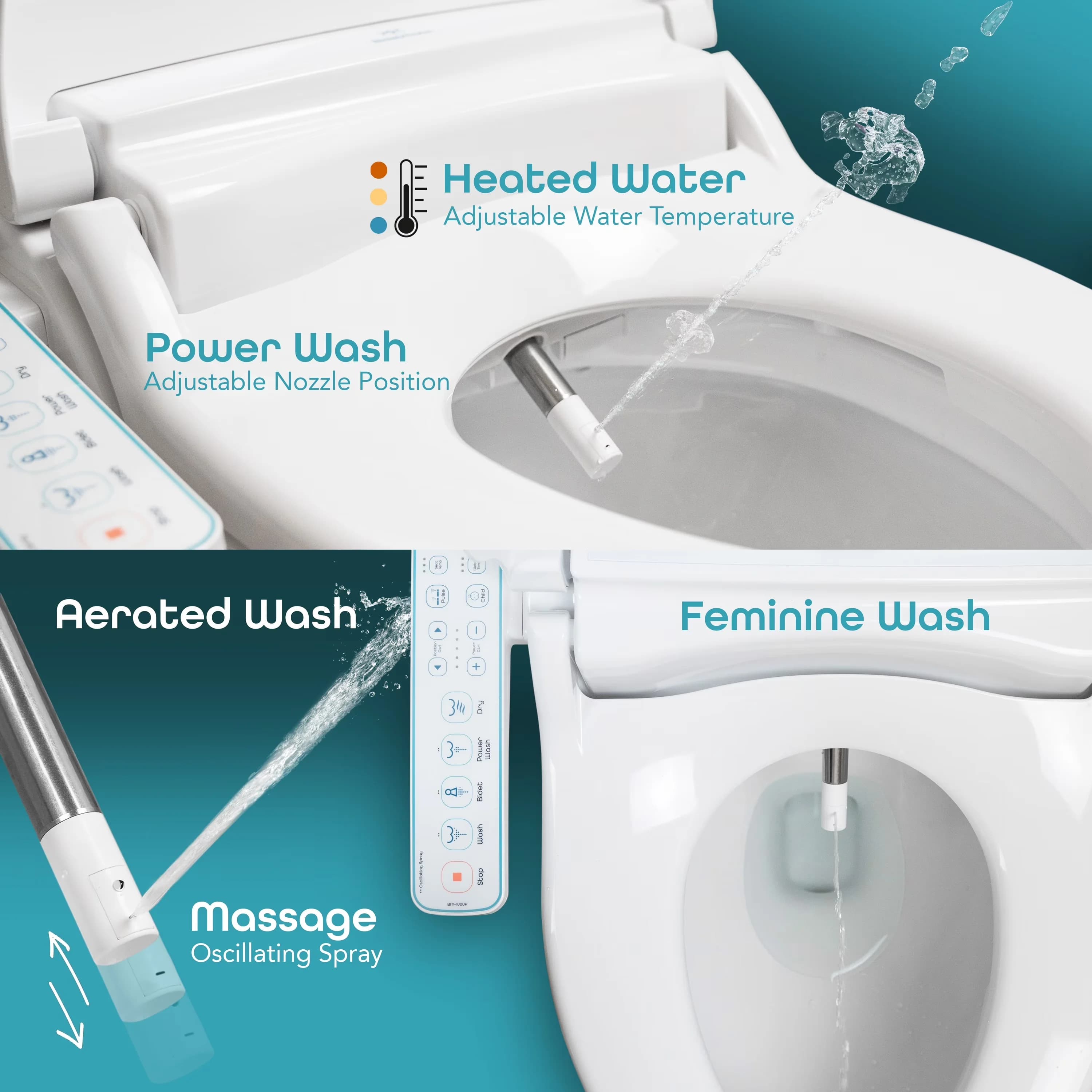 Modern Toilet Seats And Lid with Heated, Elongated - White Acrylonitrile Butadiene Styrene (Abs) Model 42C3EC