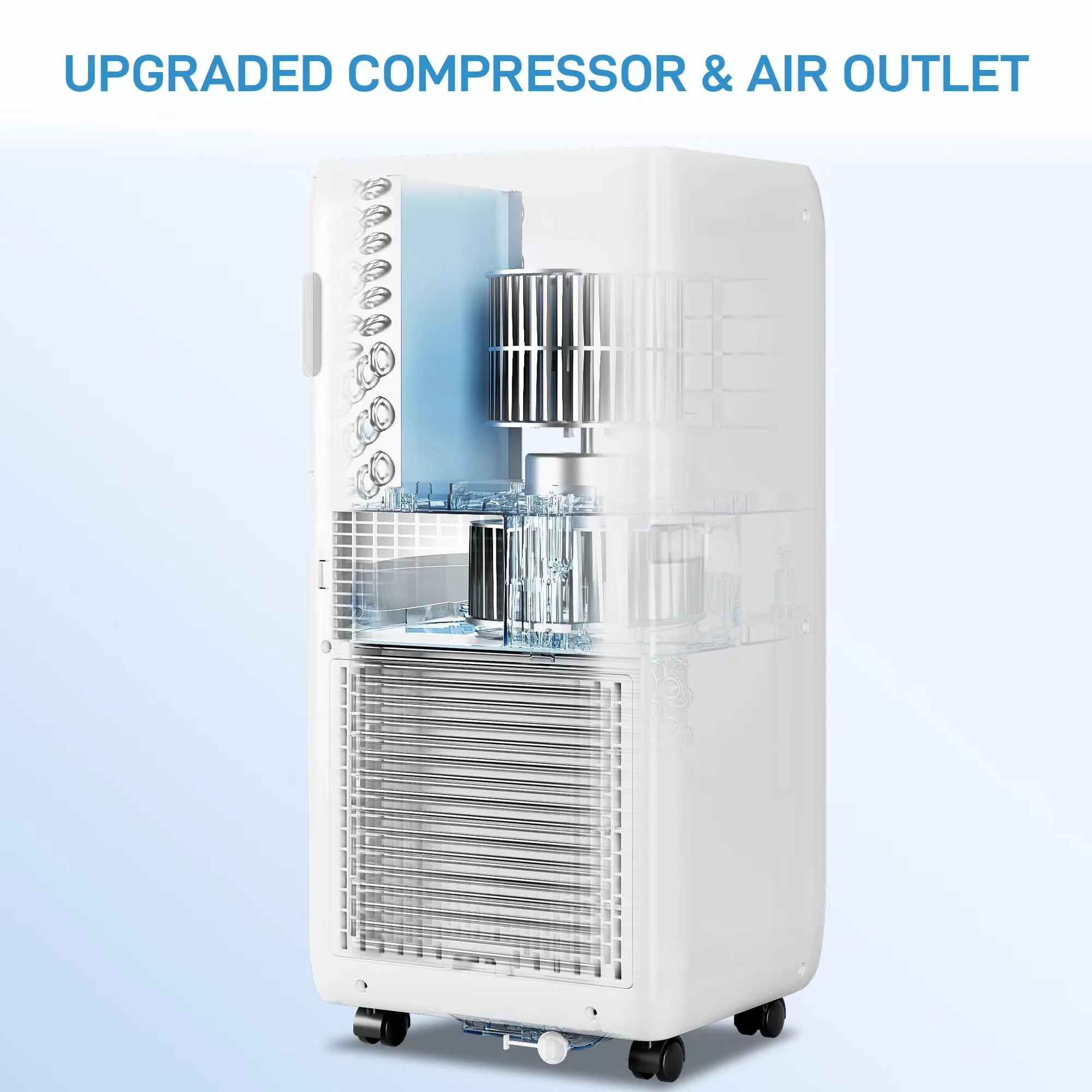 Air Conditioner Sleek with LED, Remote Controlled - White-450 Sq Ft for Home Office Model 48B36D
