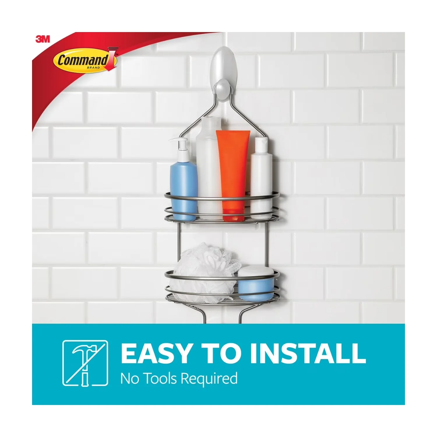 Compact Damage-Free Hanging with Adjustable, Plastic, Frosted Finish - Plastic M Model 3BDDA6