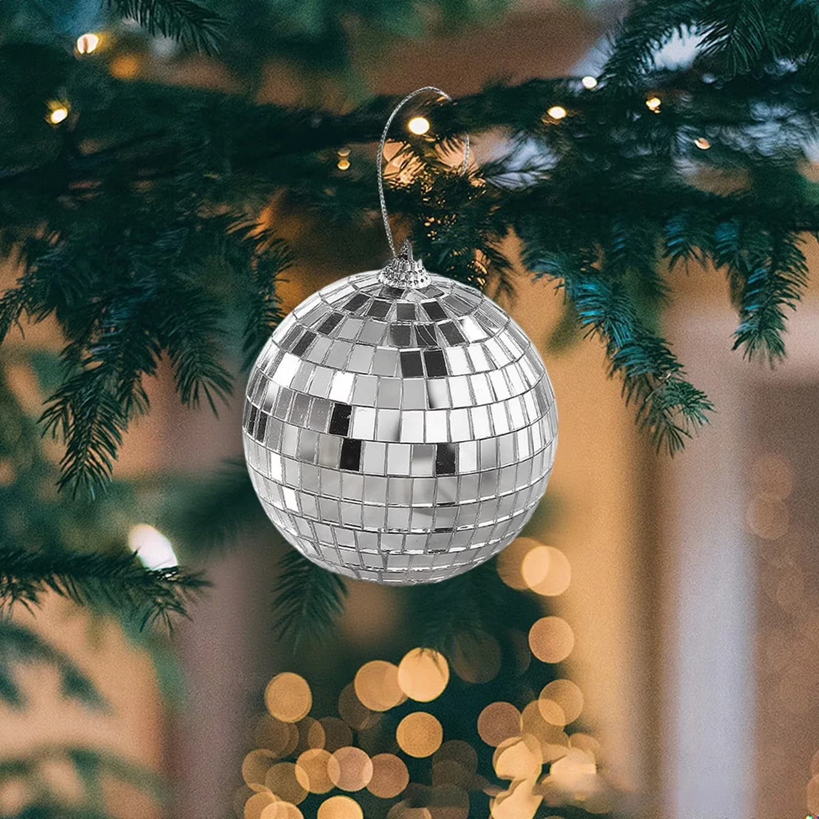 Classic Novelty Light with Reflective Party Decor, Rirozkan Large Disco Ball, Home & Kitchen - Silver Model AA192A