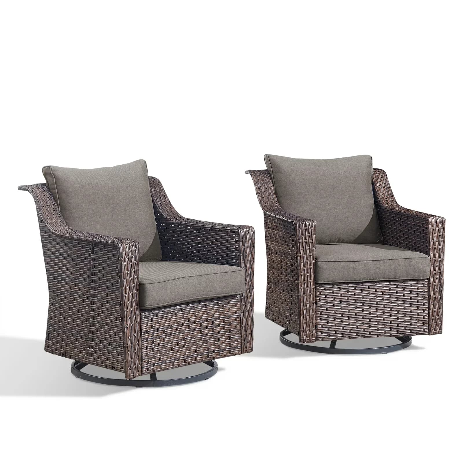 Quality Patio Conversation Set with Water-Resistant, Modern - Powder Coated Steel, Wicker Gray Model 981999