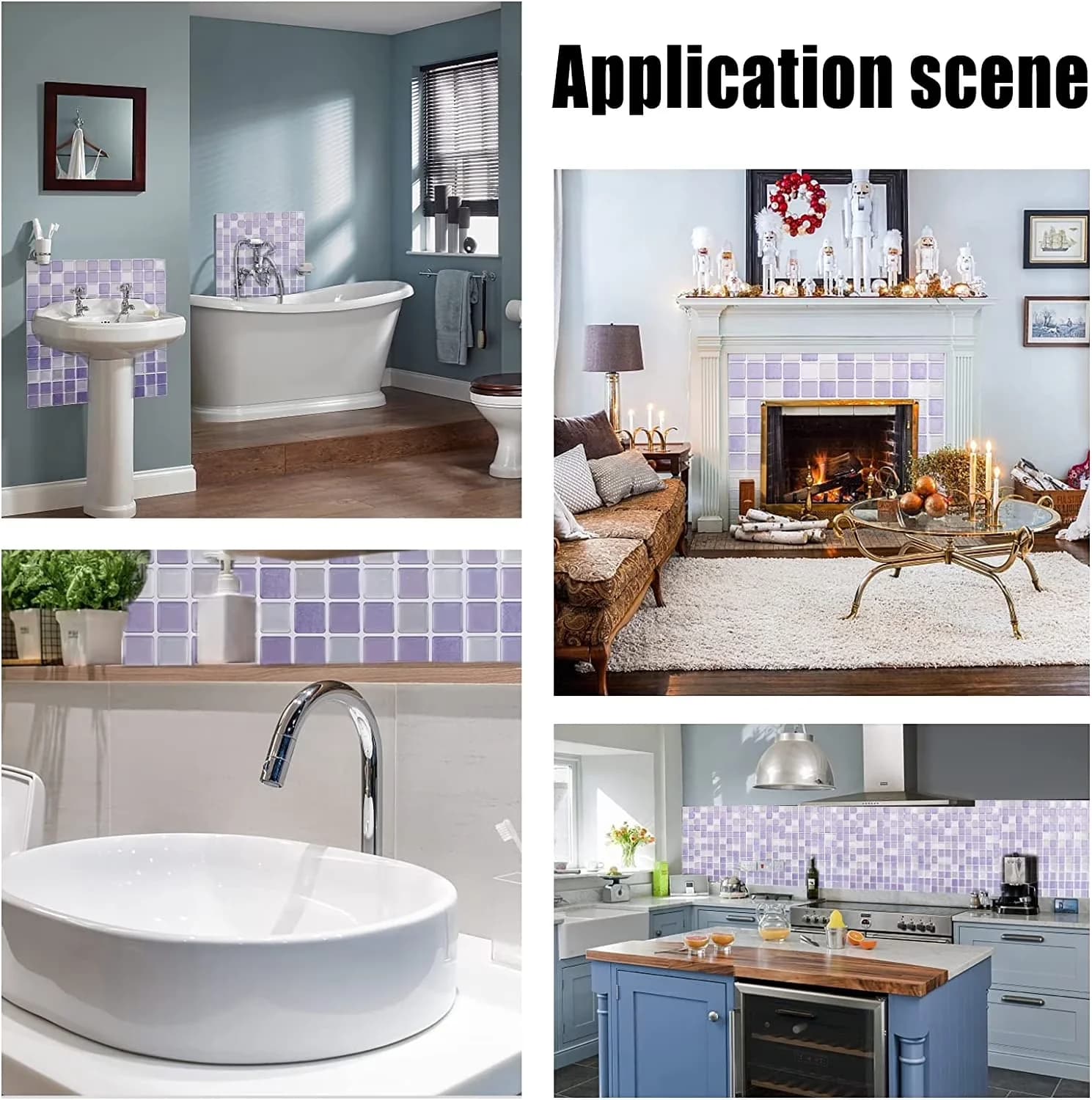 Modern Wallpaper - Purple Vinyl 5pcs - Heavy Duty Model B6C028