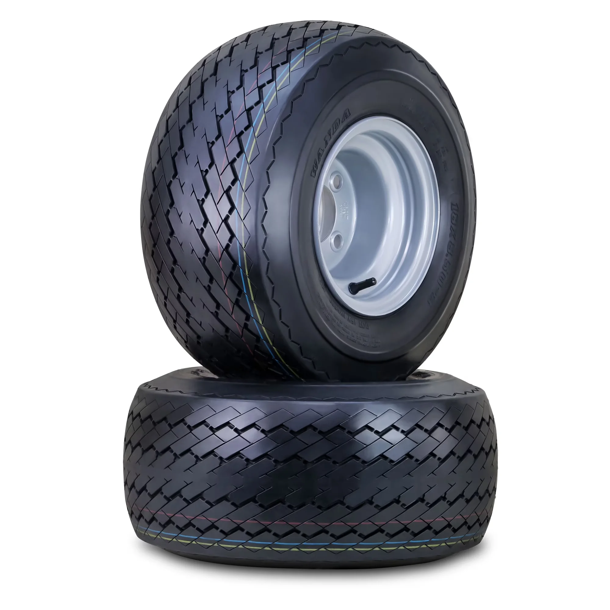 Golf Cart Tire Sleek with Wheel Assembly 18X8.5-8 4-Ply, 5 Lugs on 4.5" PCD Silver Rim - Model 47852A