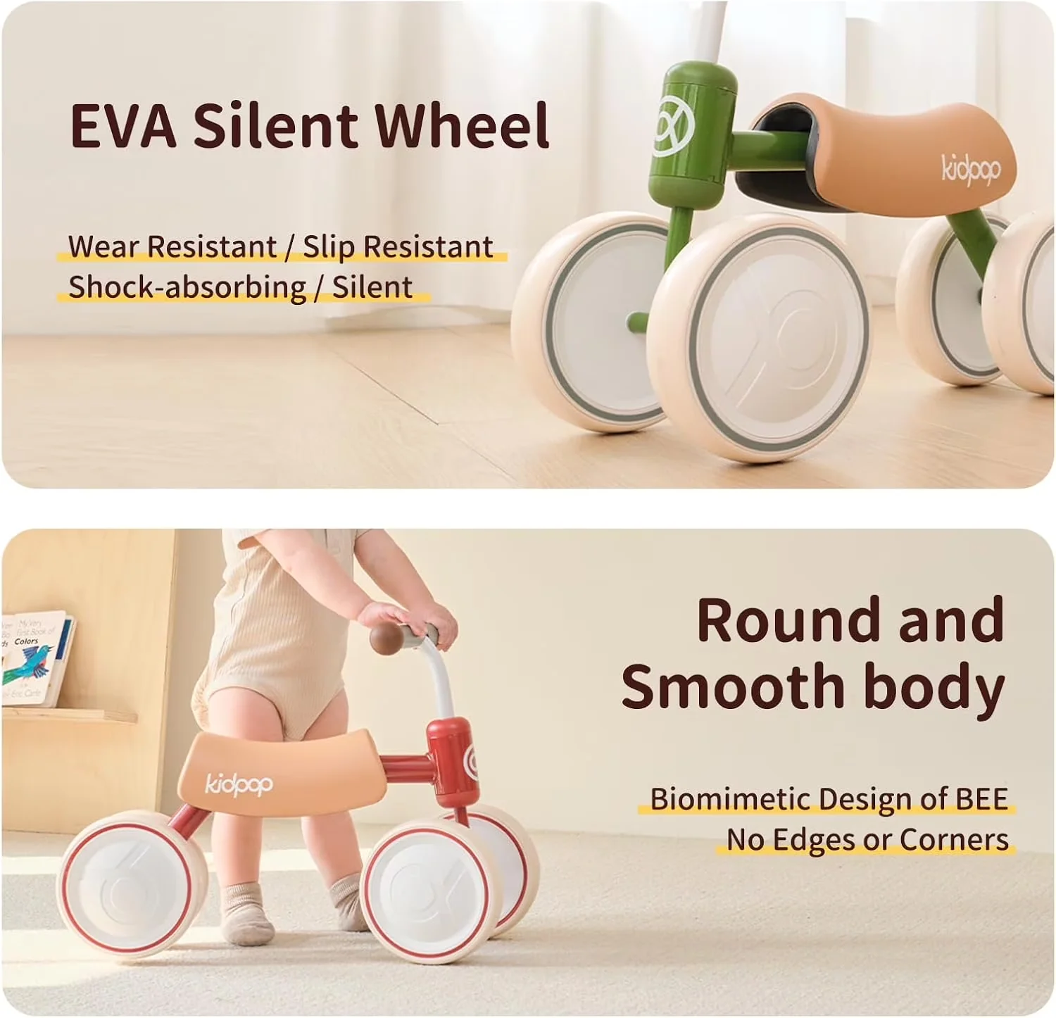 Sleek Kids Bike with Big BEE Four-Wheeled Vehicle Balance - White for Daily Use Model AA4B36