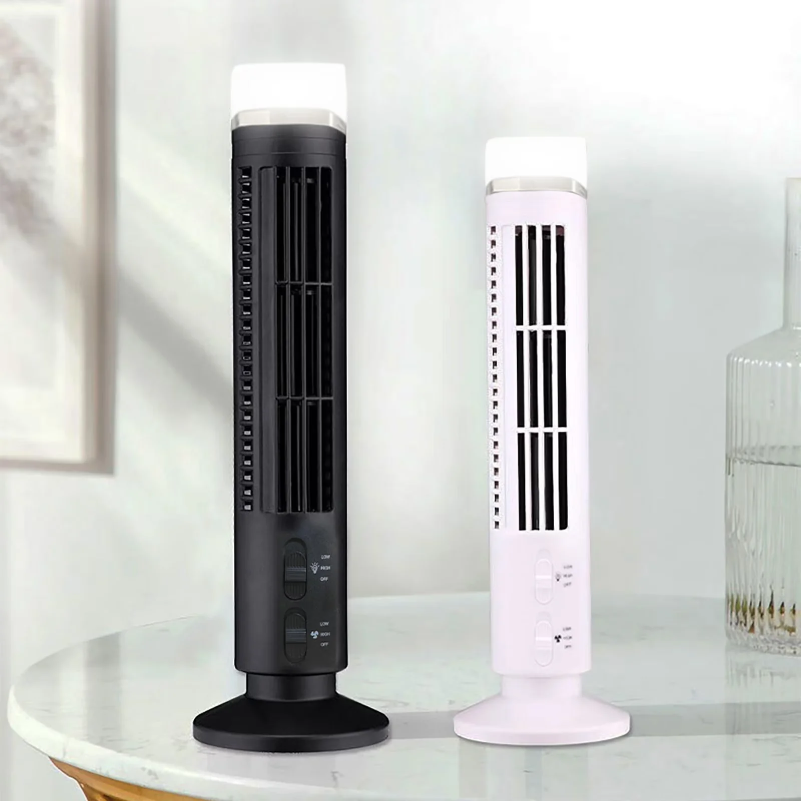 Sleek Fans In Cooling with Adjustable Height, Convertible - Plastic White for Home, Bedroom Model 0E1A51