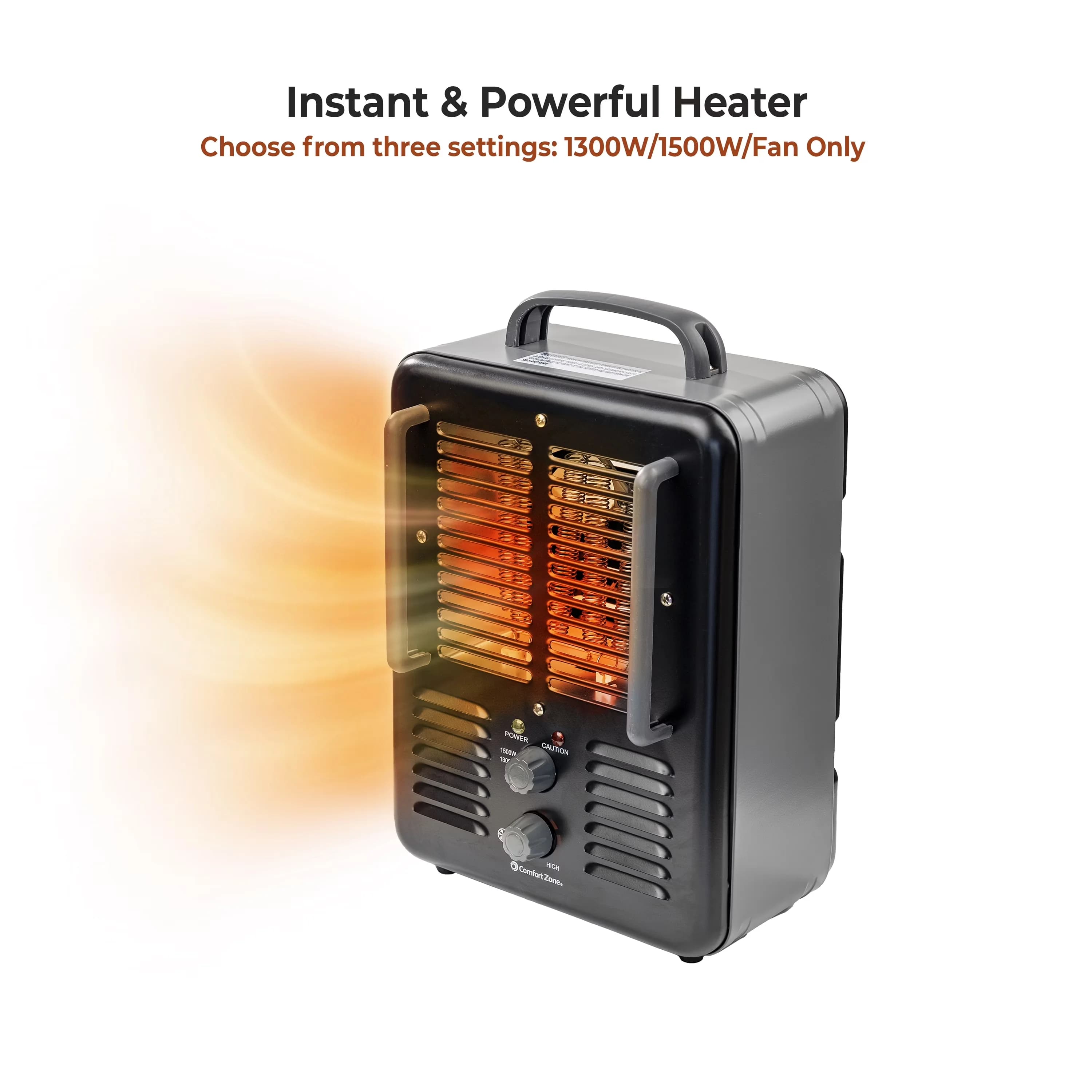 Stylish Portable And Electric Space Heater with Automatic Shutoff, Thermostat, Black - Black Model D371D9