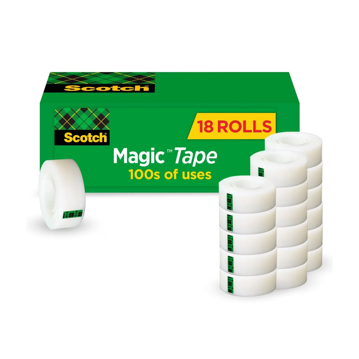 Efficient Moving with Magic Tape Refills, 3/4 in. x 1000 in, 18 Boxes - Polypropylene Clear Model 0B3CF1