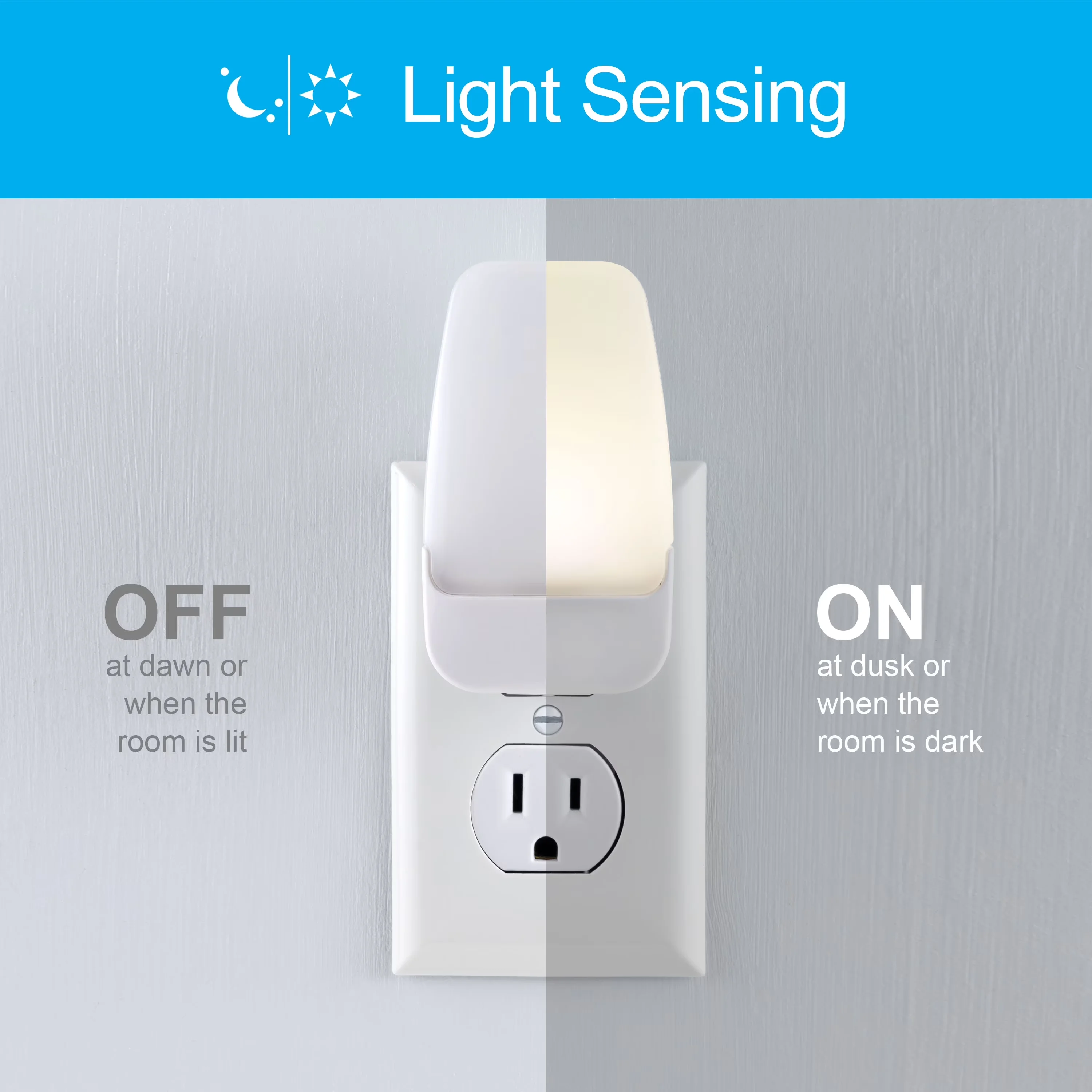 Premium Led Lighting with LED, Energy Efficient, Automatic Plug-in Night Light - White Model ED186B