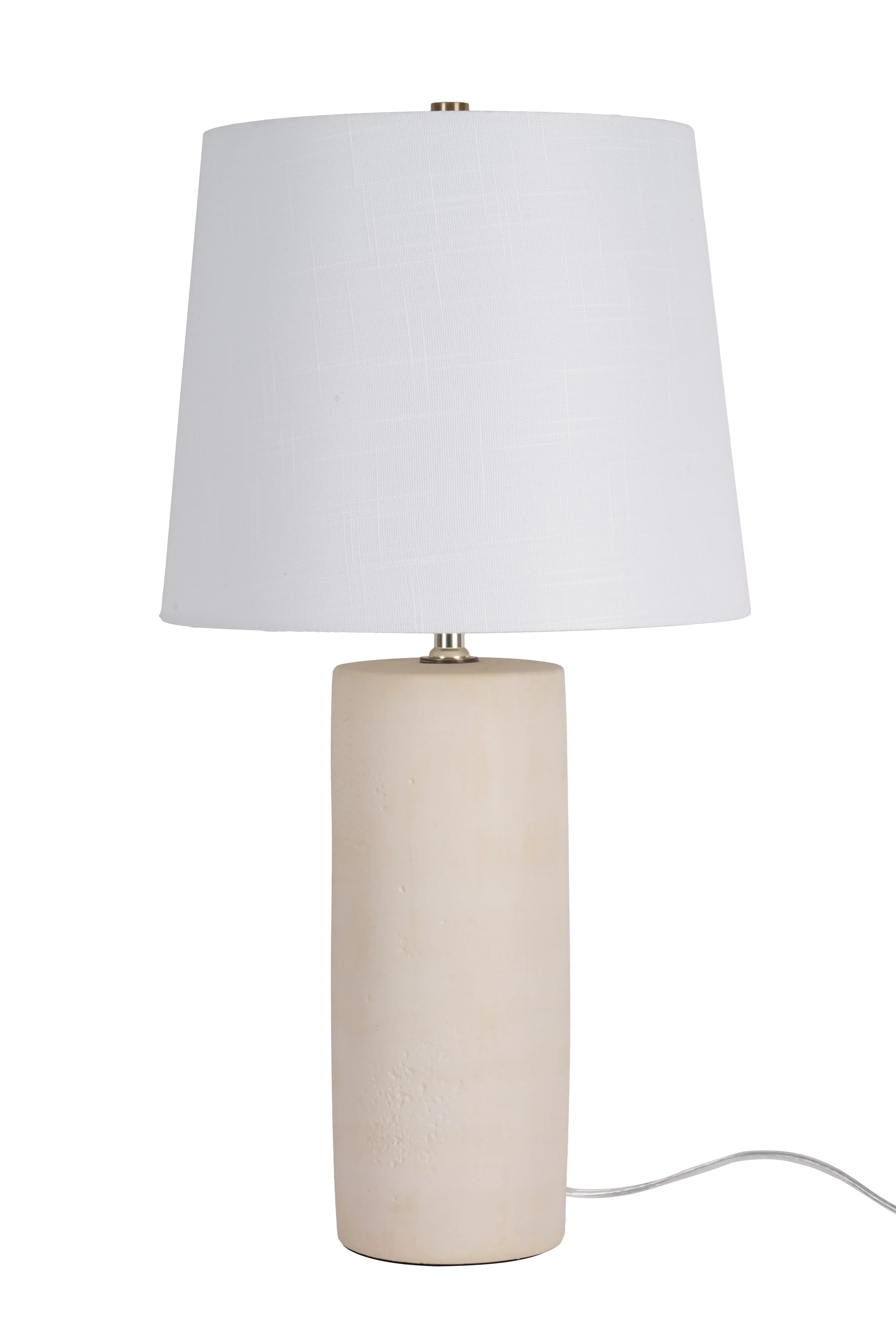 Sleek Table Lamp with Incandescent, Transitional, Standard Lamps - Ceramic White Model 1FB16D