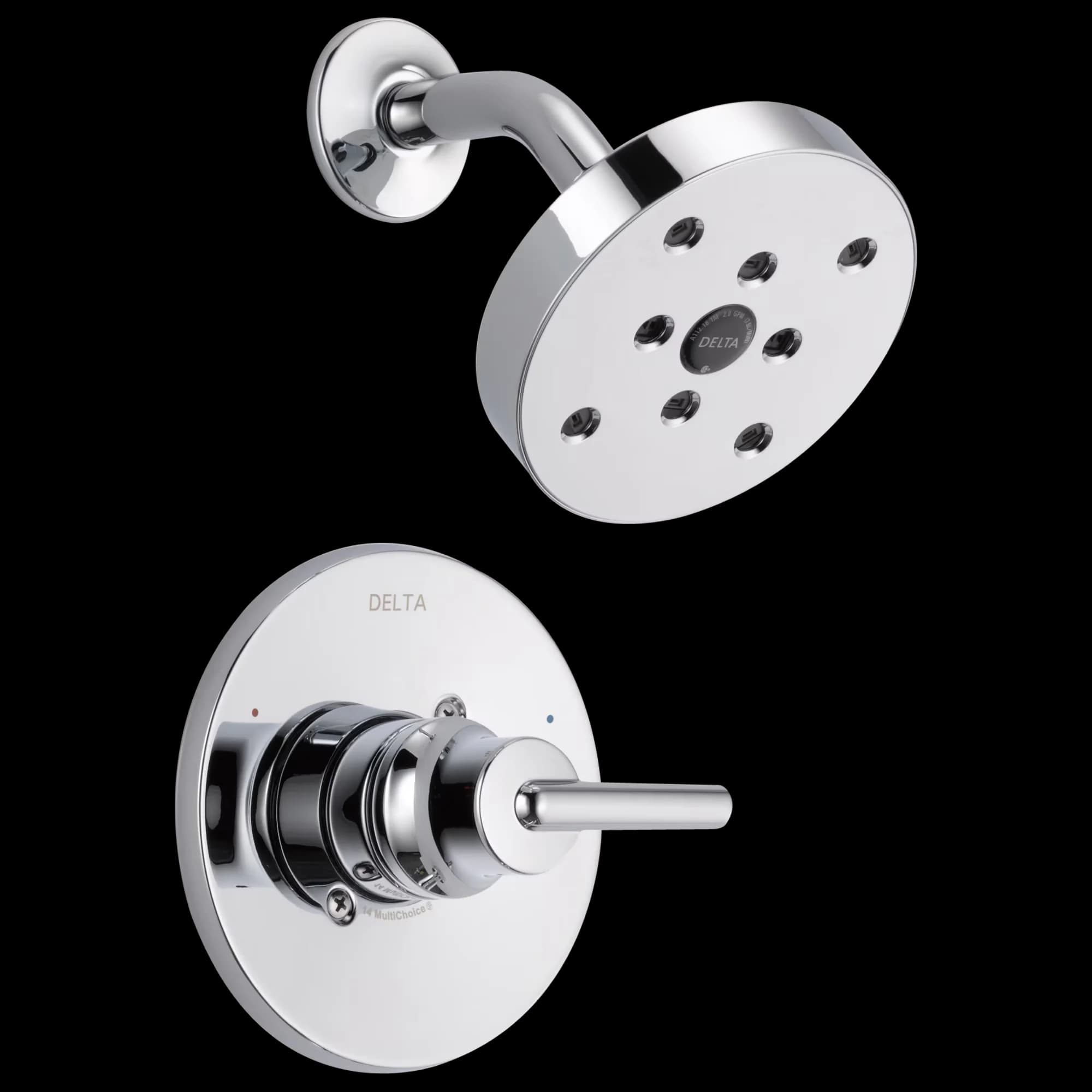 Shower Head Quality with Pressure Balance, ADA Compliant - Silver Brass Model A8A2EF