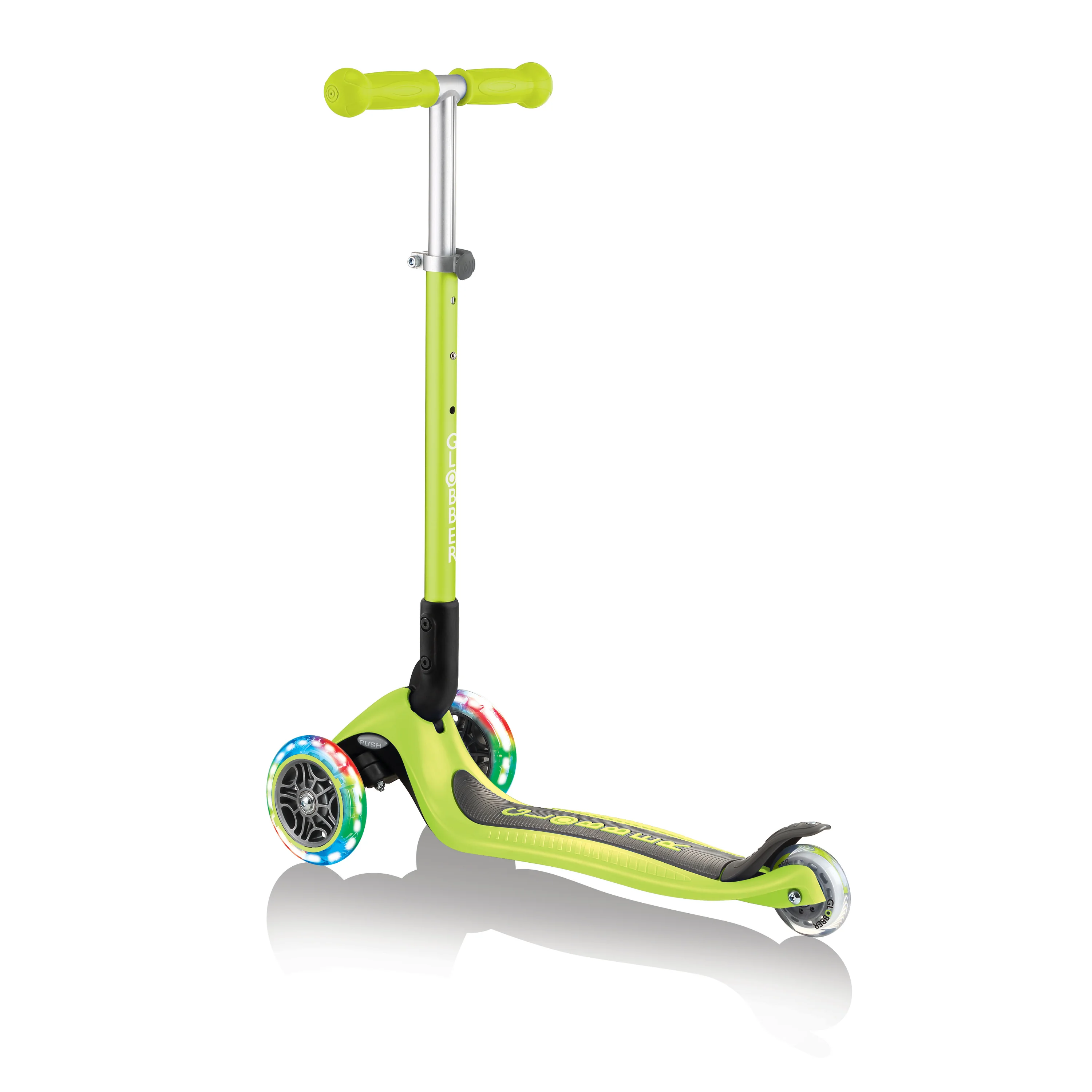 Durable Scooter with Foldable, Lime Green, Motion-activated lights on the wheels - Metal; Rubber Green Model DEBDC5