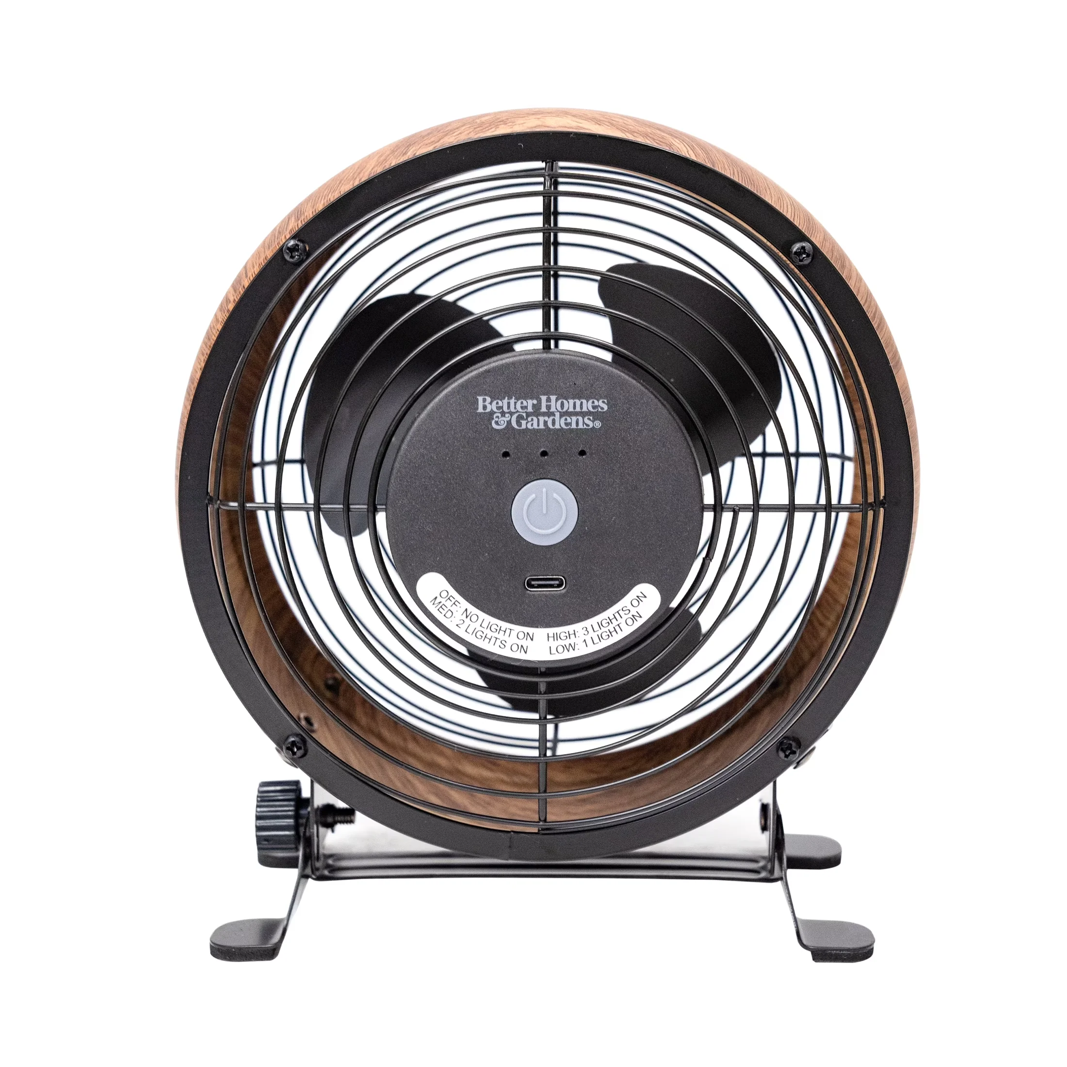 Innovative Fans In Cooling with Tilt Mechanism, Fully assembled, USB-C cord with AC adapter included - Brown Metal Model 41948D