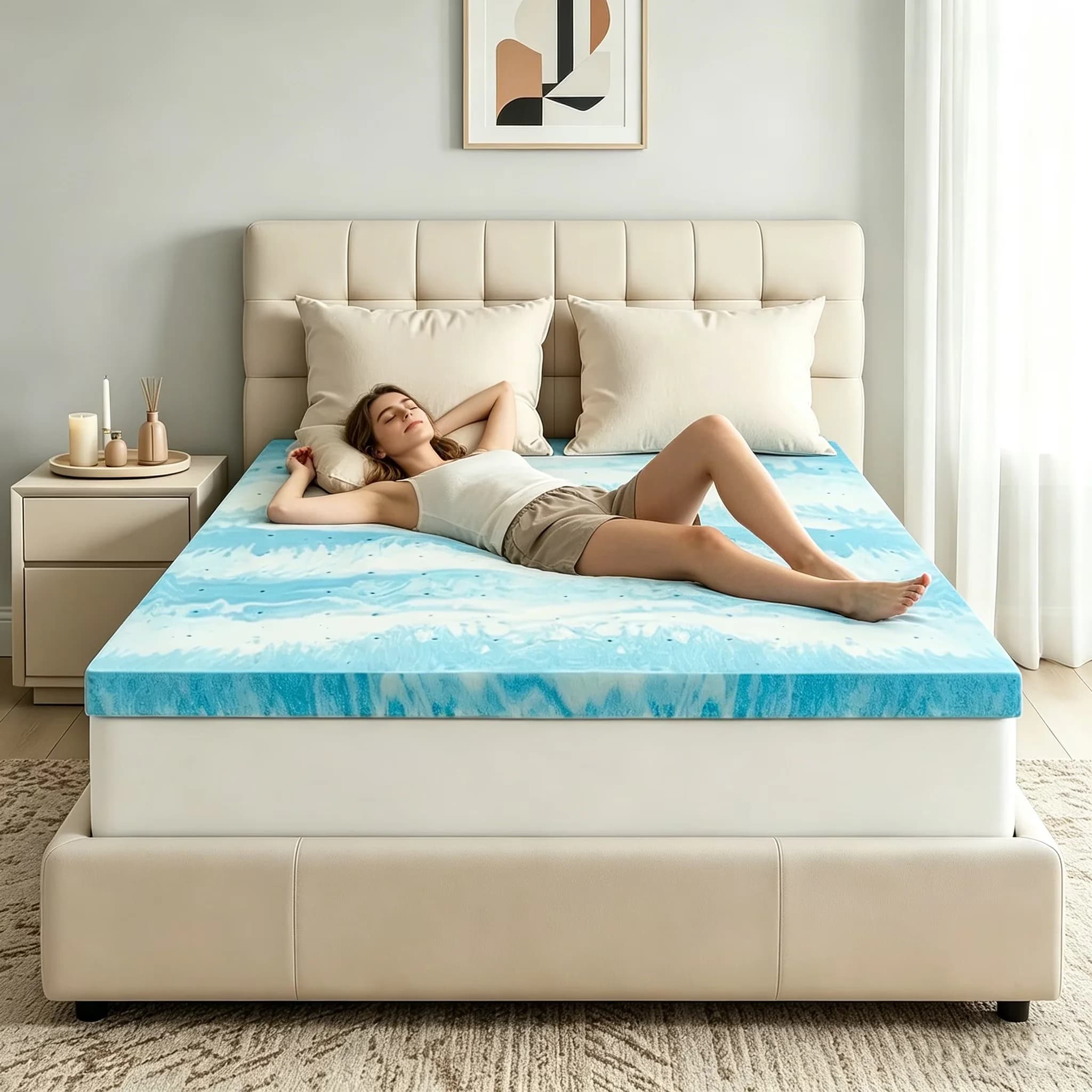 Innovative Mattresses Accessory with Hypoallergenic, Breathable, Cooling Technology - Memory Foam Model 0CCEA0