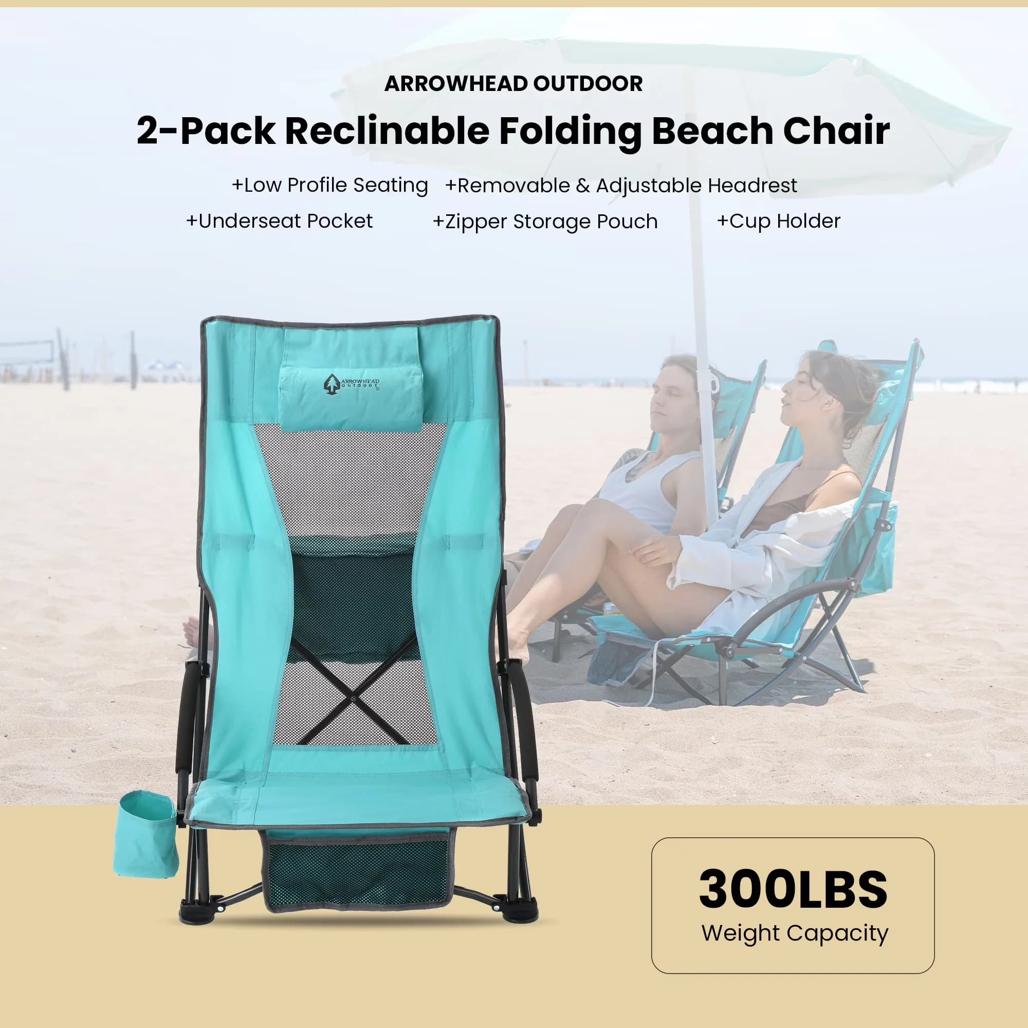 Versatile Beach Chair with Folding, Carry Bag, Foam Armrest - Canvas Fabric Blue Model 4F3A6B
