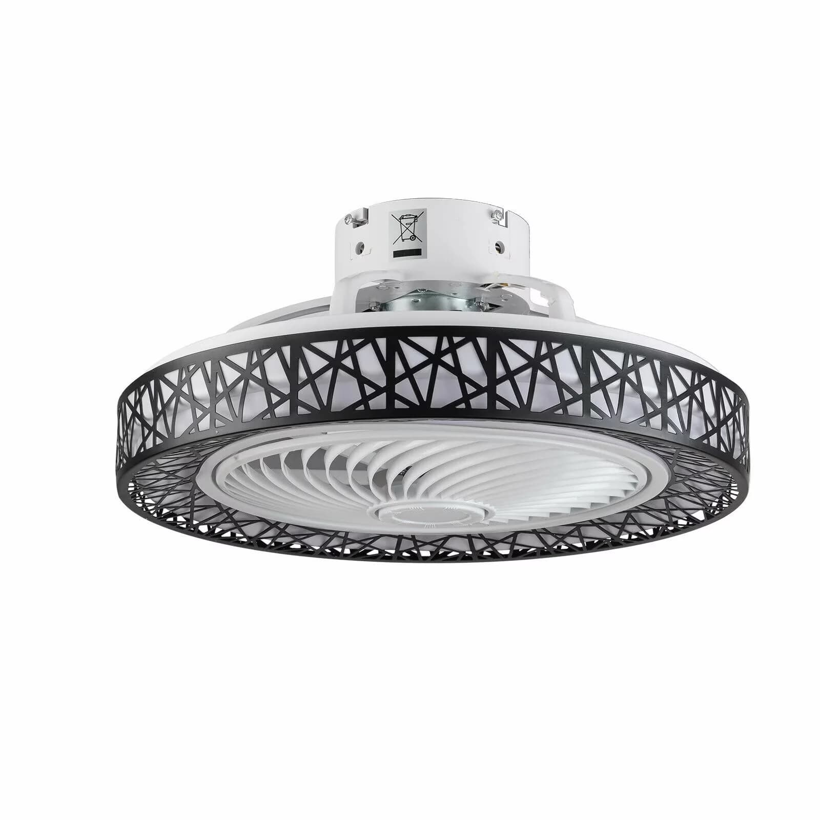 Ceiling Fan Compact with LED, Modern - Black Acrylic - Essential Collection Model BB7AE5