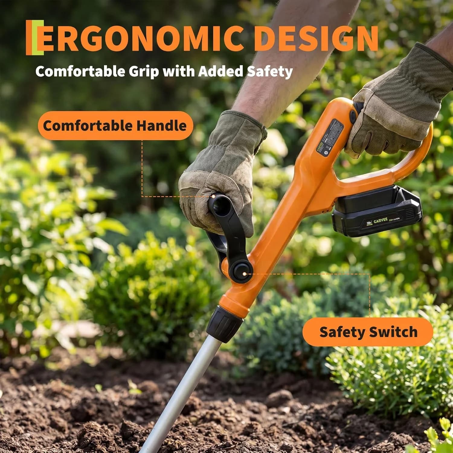 Compact Trillers Cultivator with 2 * 2.0Ah Batteries & Charger, Lightweight Rototiller - Model 441050