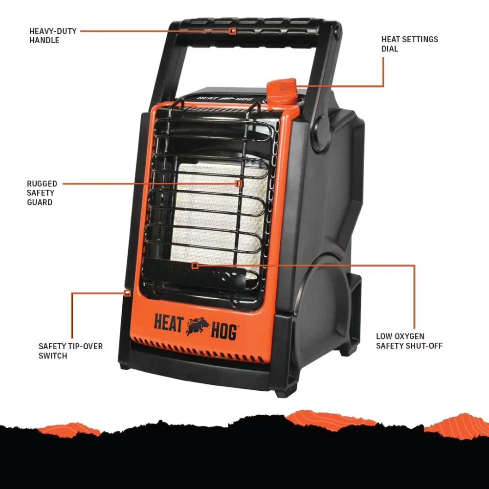 Stylish Portable And Electric Space Heater with 9000 BTU, Adjustable - Black, Orange Model 0E66AF