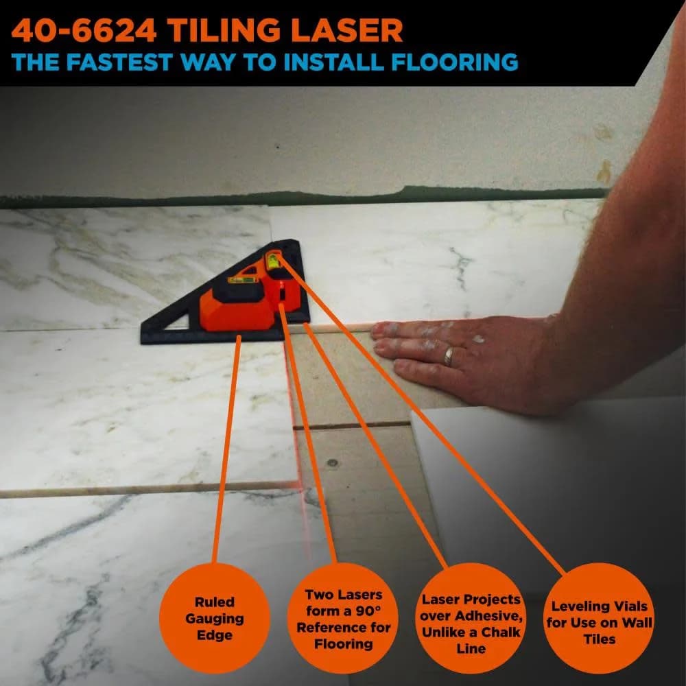 Professional Measuring Layout with Battery, Durable, Red - Red Plastic Model 8B56F9