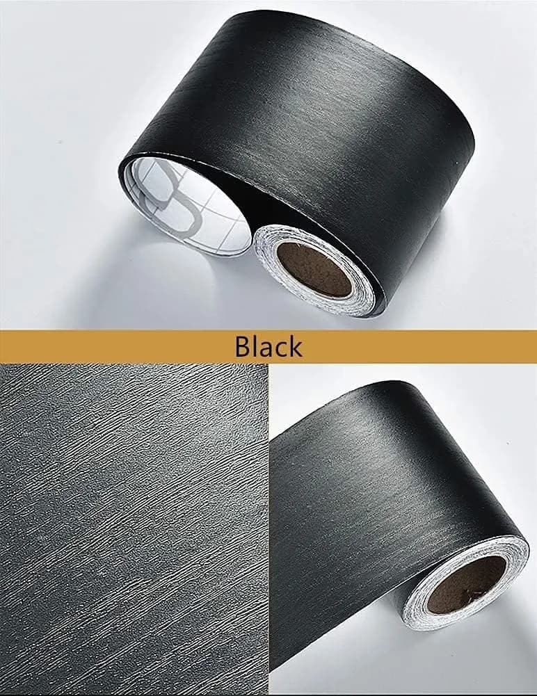 Wallpaper Wall Decals Wall Covering Essential with Bathroom Mirror Frame Border Sticker, Black Border Stick - Plastic Black Model BDF0A0