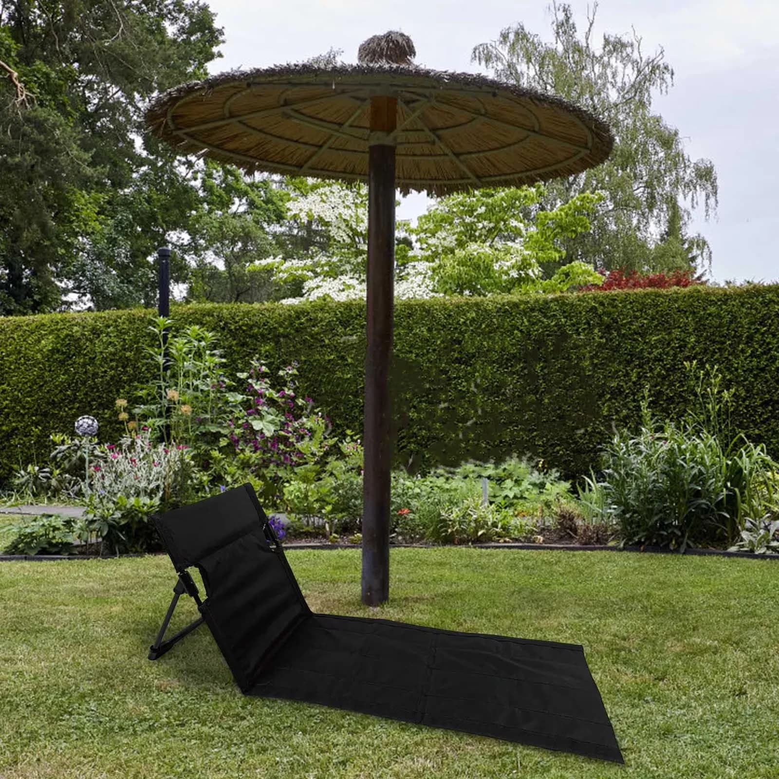 Essential Beach Chair with Lightweight, Material:cloth, Portable Outdoor - Black for Camping, Picnic Model 7E6D76