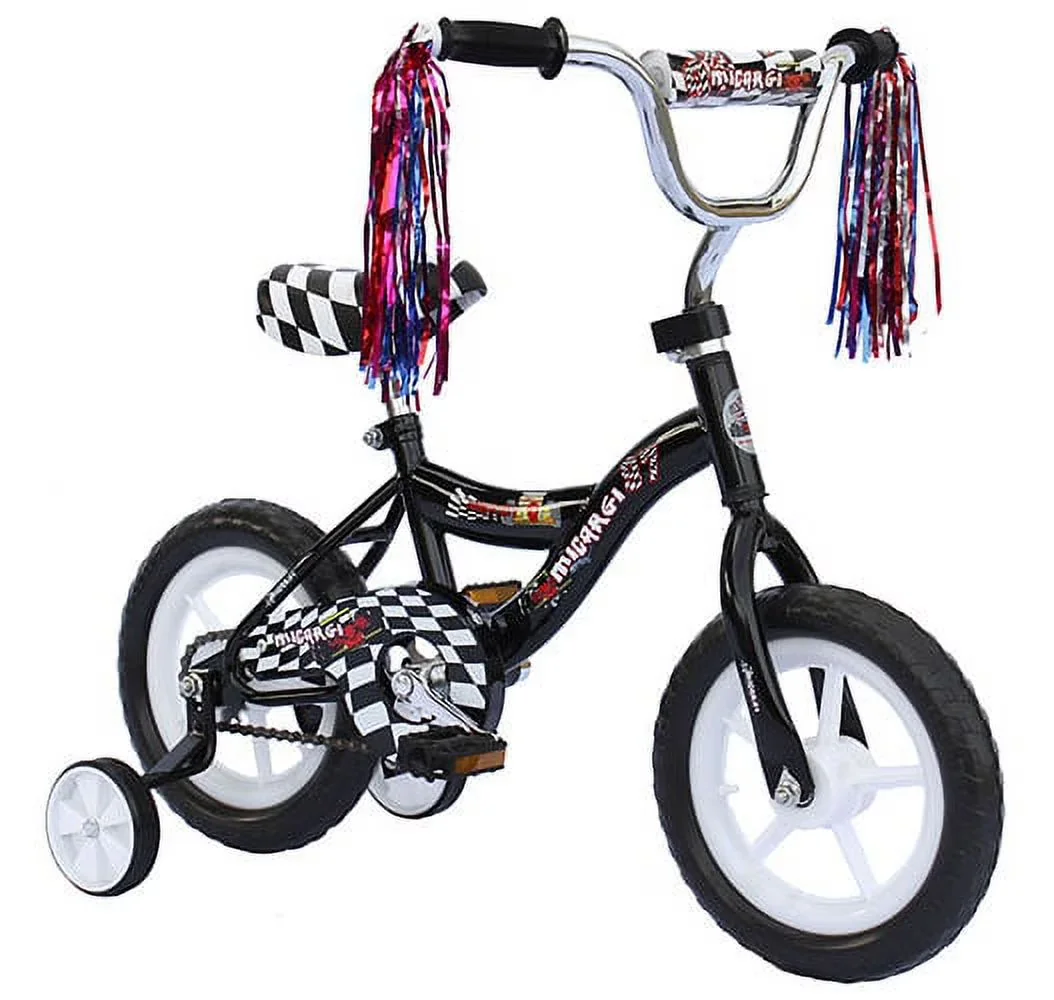 Compact Kids Bike with Training Wheels, This bike features cool wheel inserts - Black Model A75FF0