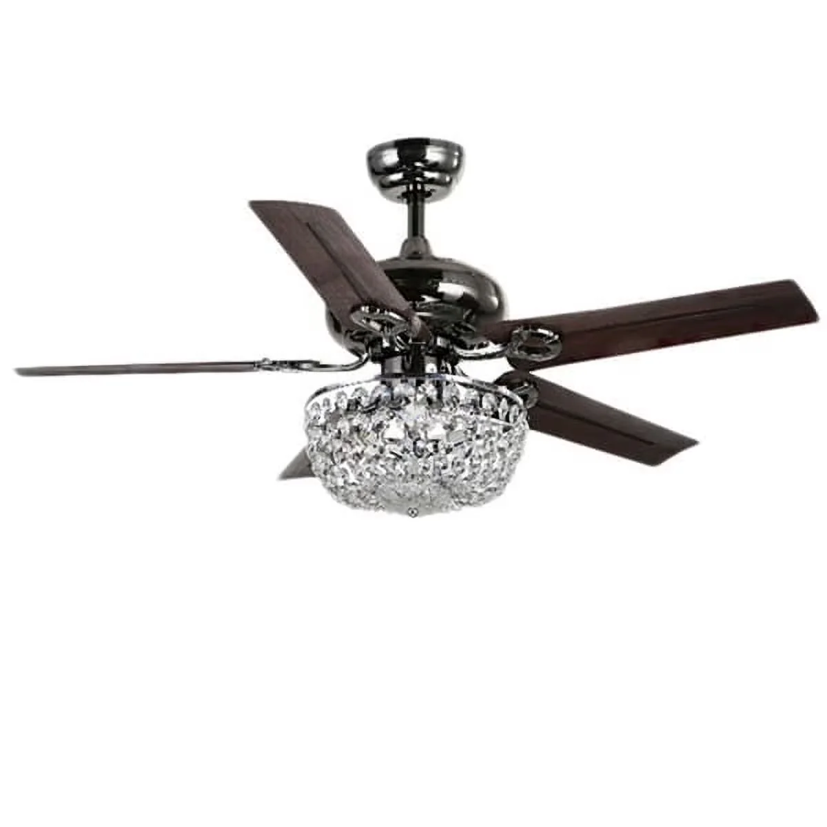 Premium Ceiling Fan with Incandescent, Remote Controlled - Silver Crystal Model E58C35