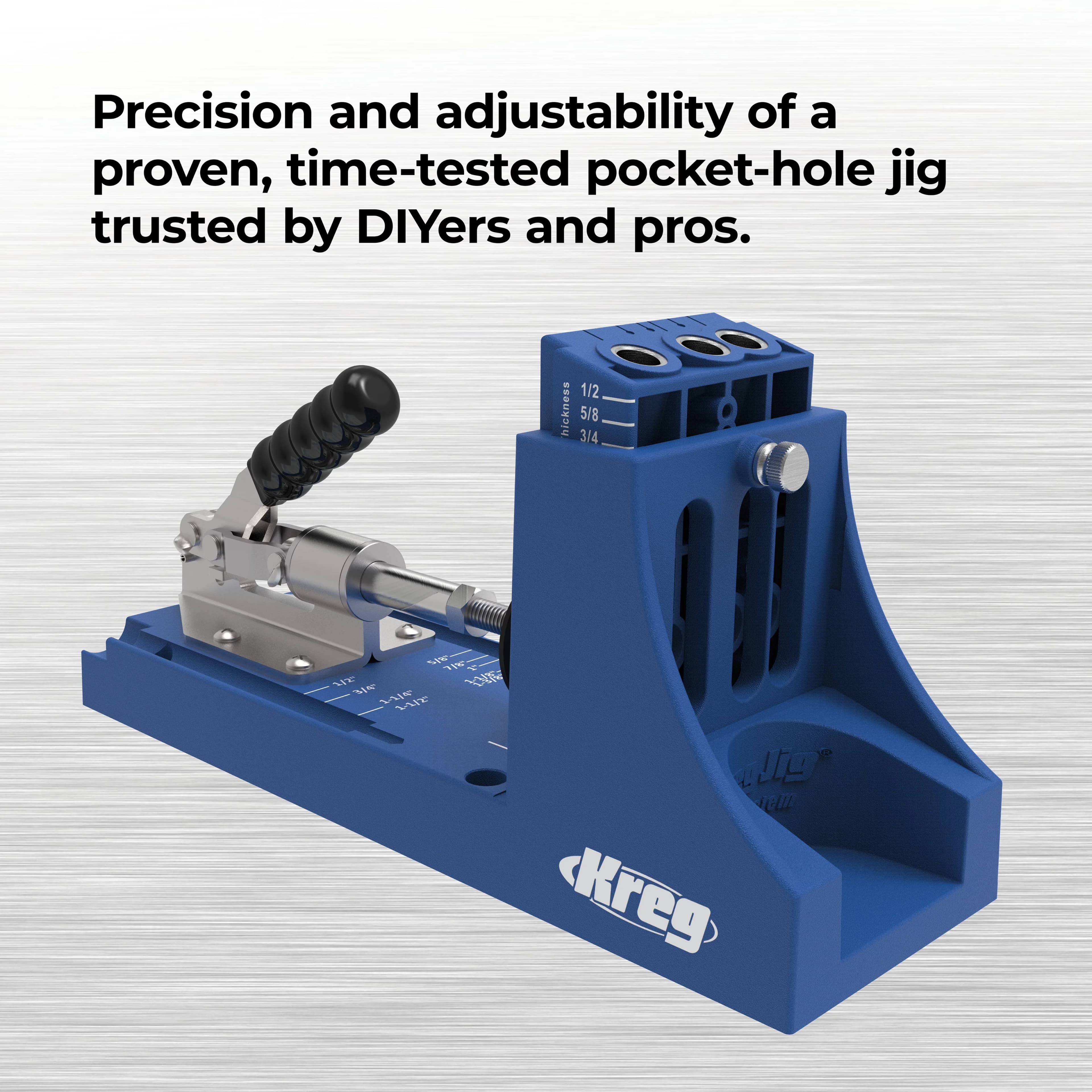 Versatile Woodworking with Adjustable, K4 Pocket Hole Jig, Versatile Jig - EA Model D316A2