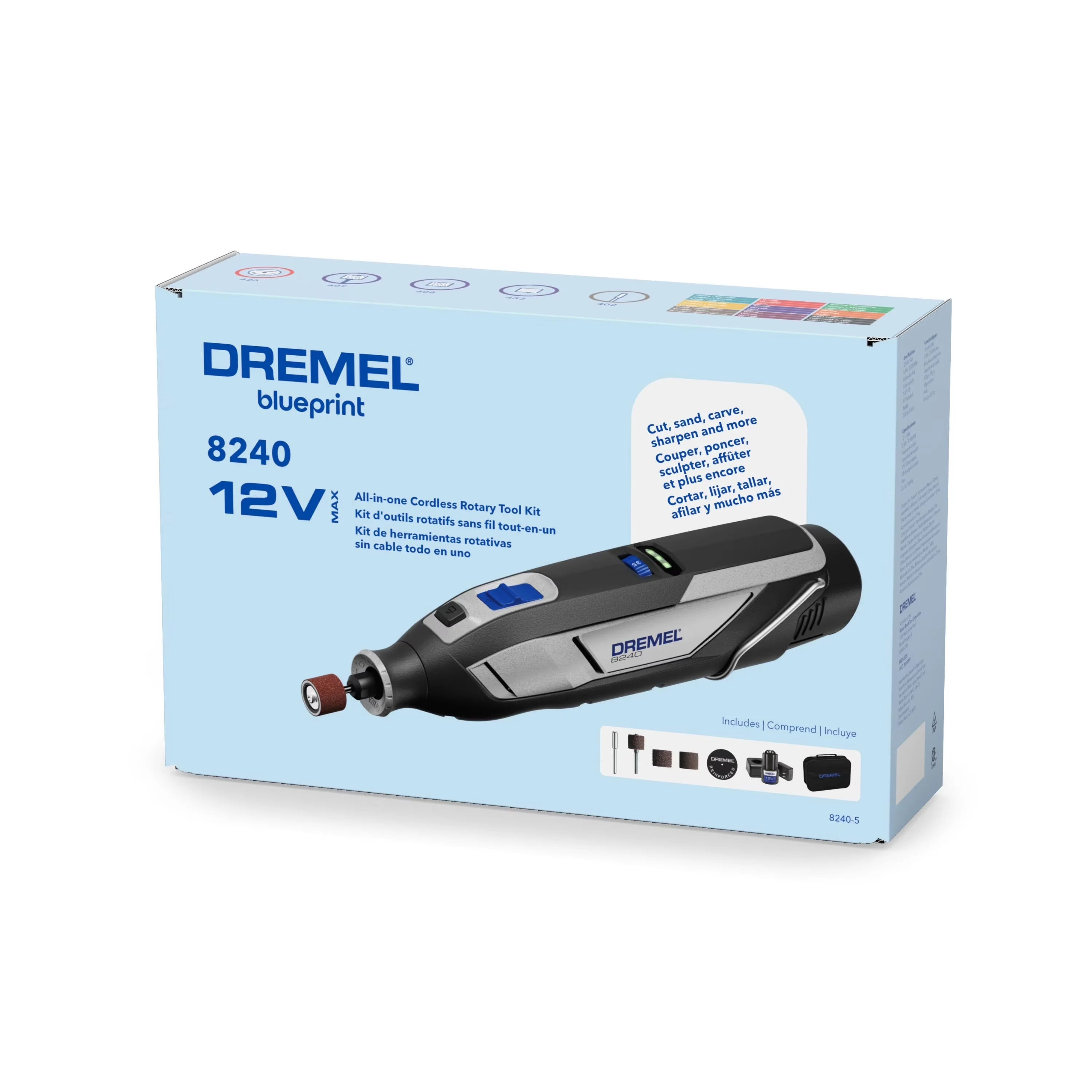 Sleek Drills Driver with Battery, 12V, 2Ah Li-Ion Battery - Black 8240-5 Model 2C5454