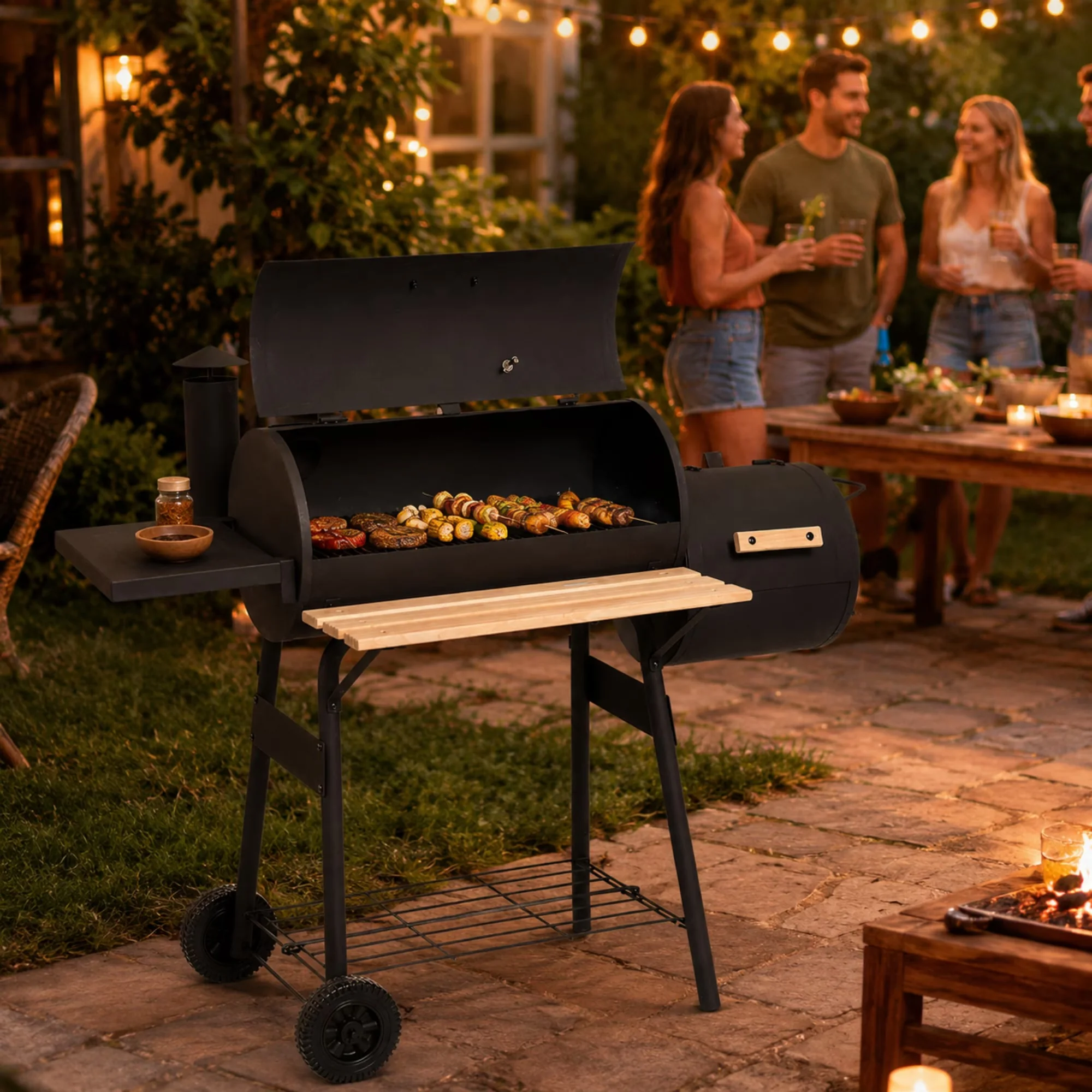 Efficient Smoker with Portable, Steel, Black - Steel Black 48 - Universal Fit Model 8445F5
