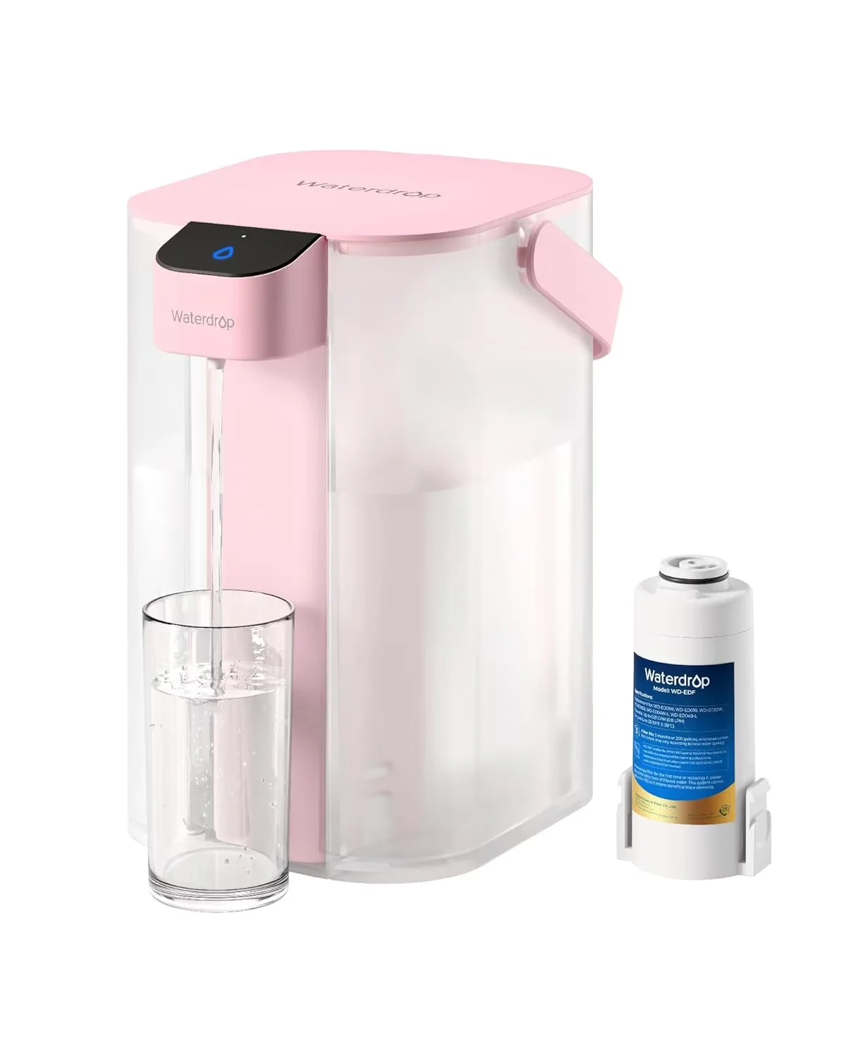 Classic Water Filtration with 200-Gallon Rechargeable Dispenser, Pink (Refurbished) - Pink Carbon, Plastic Model 0BFC76