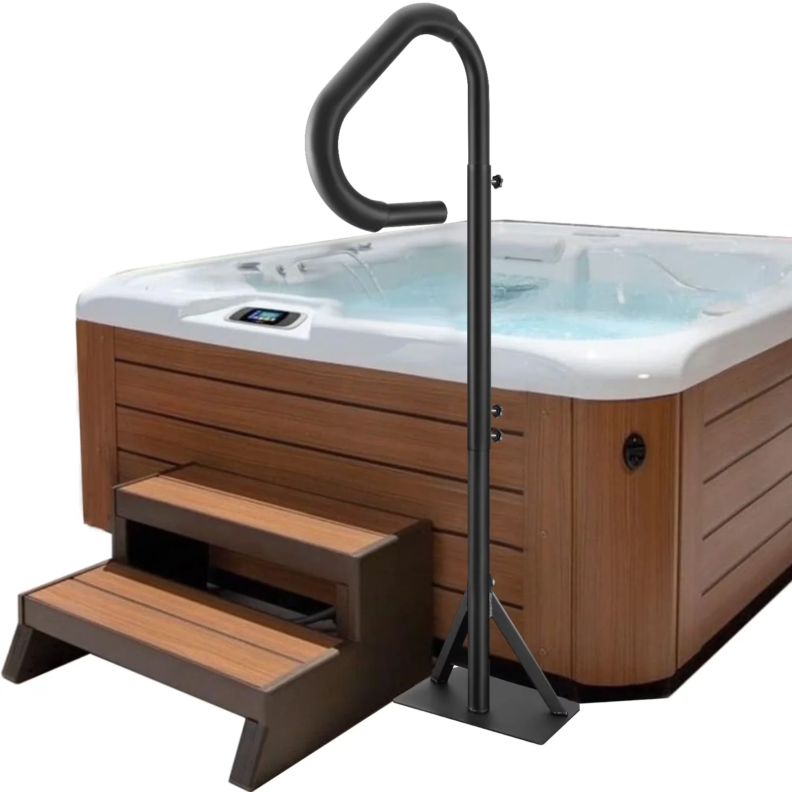 Hot Tub Sleek with Aluminum Constructed Rust-Resistant Rail, Spa Handrail - Multicolor Steel for Indoor, Outdoor Model 01B913