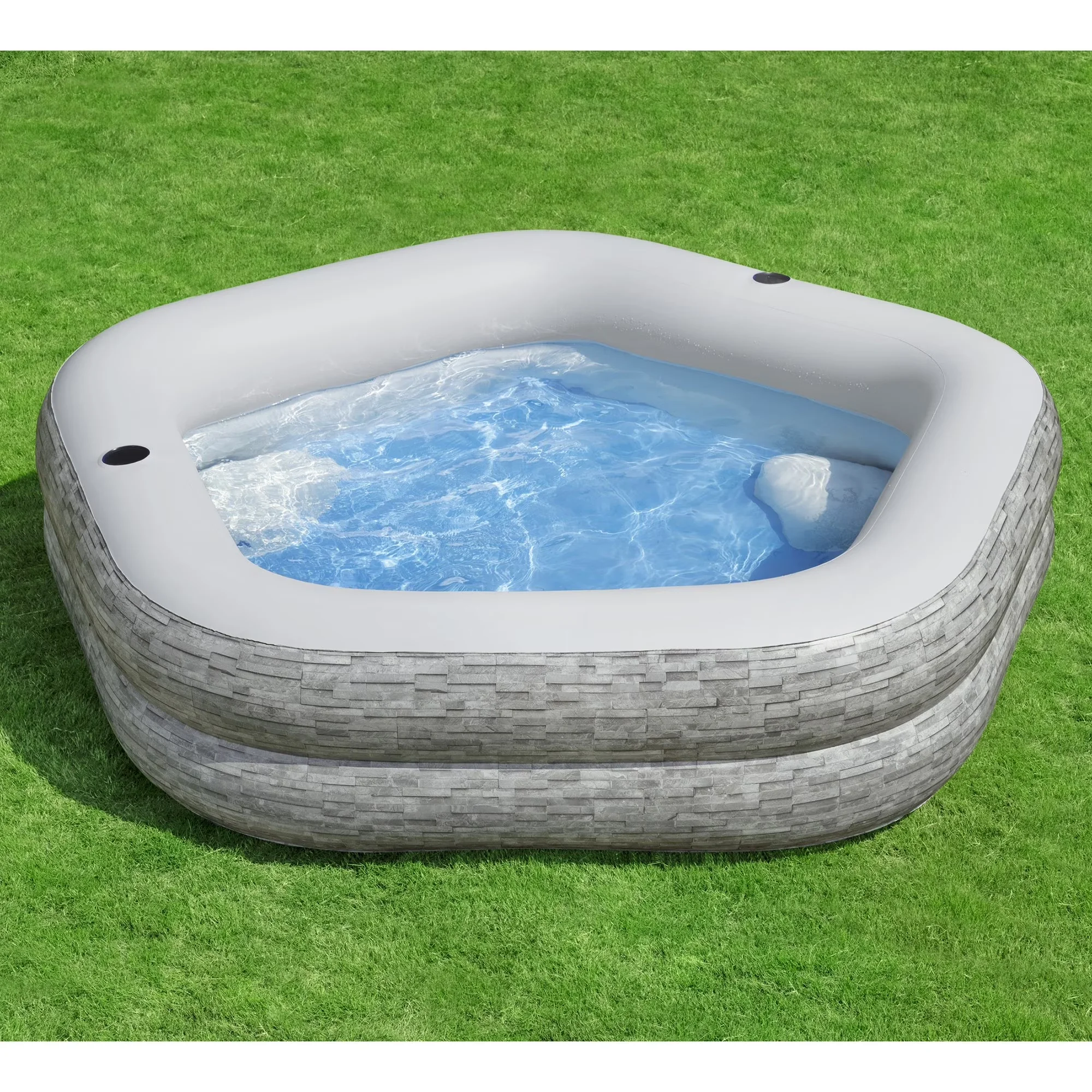 Sleek Inflatable Pool with 2 cushioned seats, 2 cup holders - H2OGO - Premium Collection Model E6D33A