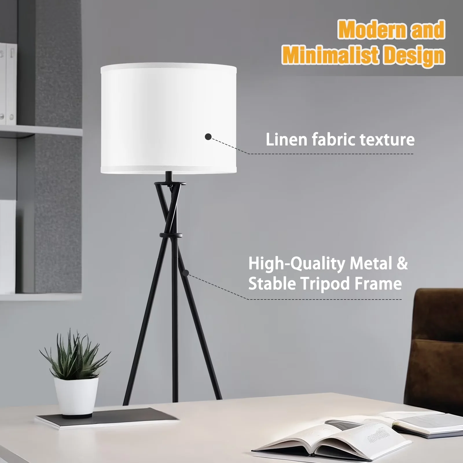 Floor Lamp Premium with LED, Dimmable, Modern - Metal White for Living Room Model 2AA0E1