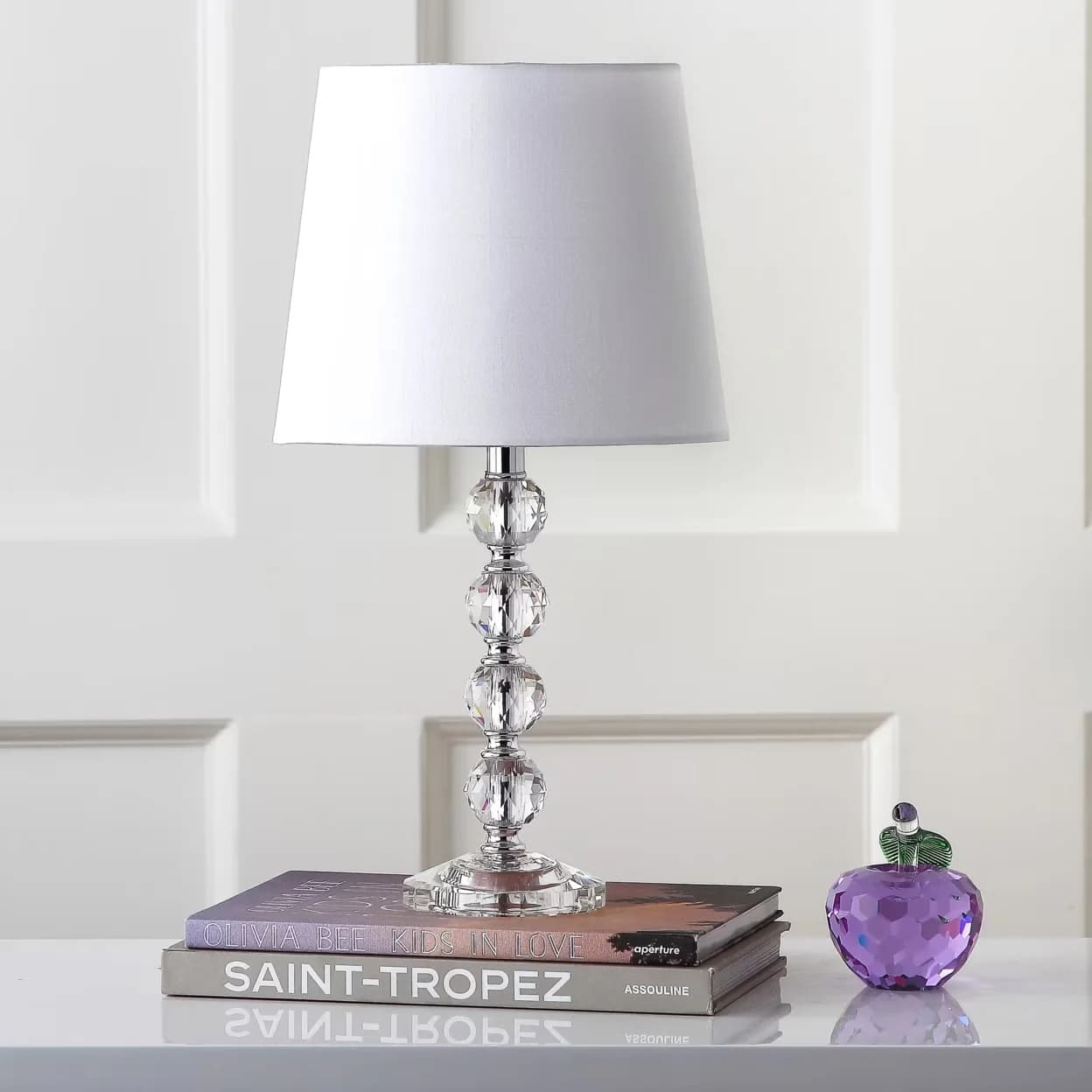 Quality Lamp Set with Glam, of 2, Nola 16 in. H Stacked Crystal Ball Table - Crystal Clear Model 4B6984
