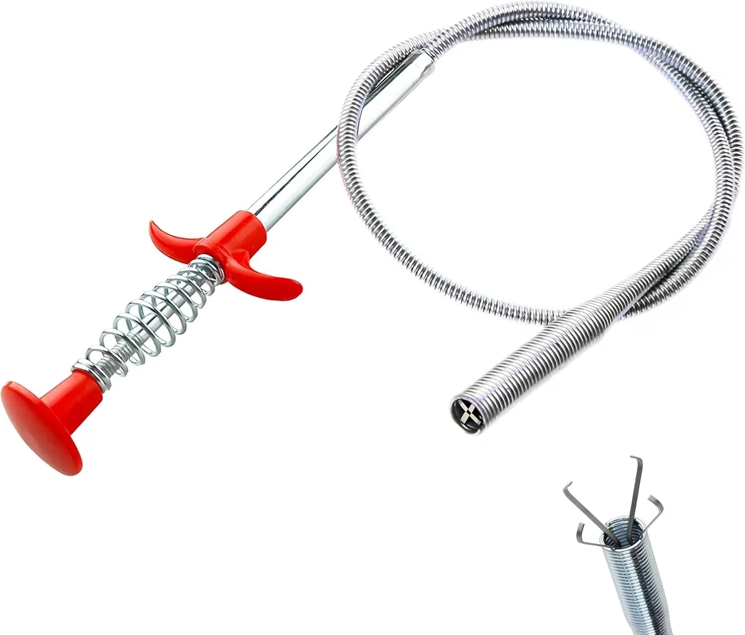 Stylish Plumbing with Bendable, Drain Snake, Gutter Cleaning Tools Drain Cleaner - Red 24" Model 052E94