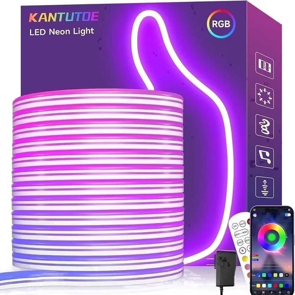 Innovative Novelty Light with LED, Dimmable, Silicone Neon Rope Lights - Multicolor, White Model 25F6C4