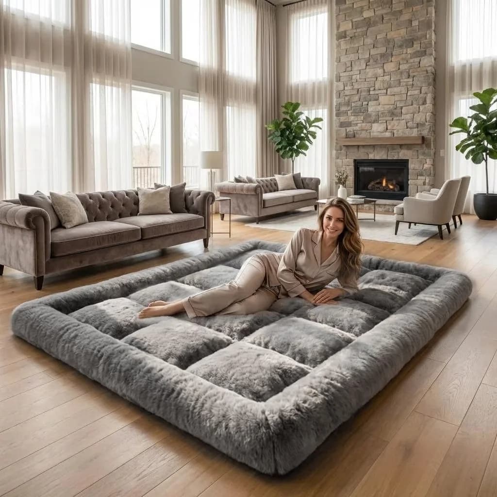 Premium Mattresses Accessory with Non-Slip Backing, Suitable - Suede Imitation, Flannel for Guest Room, Camping Model 79A73D