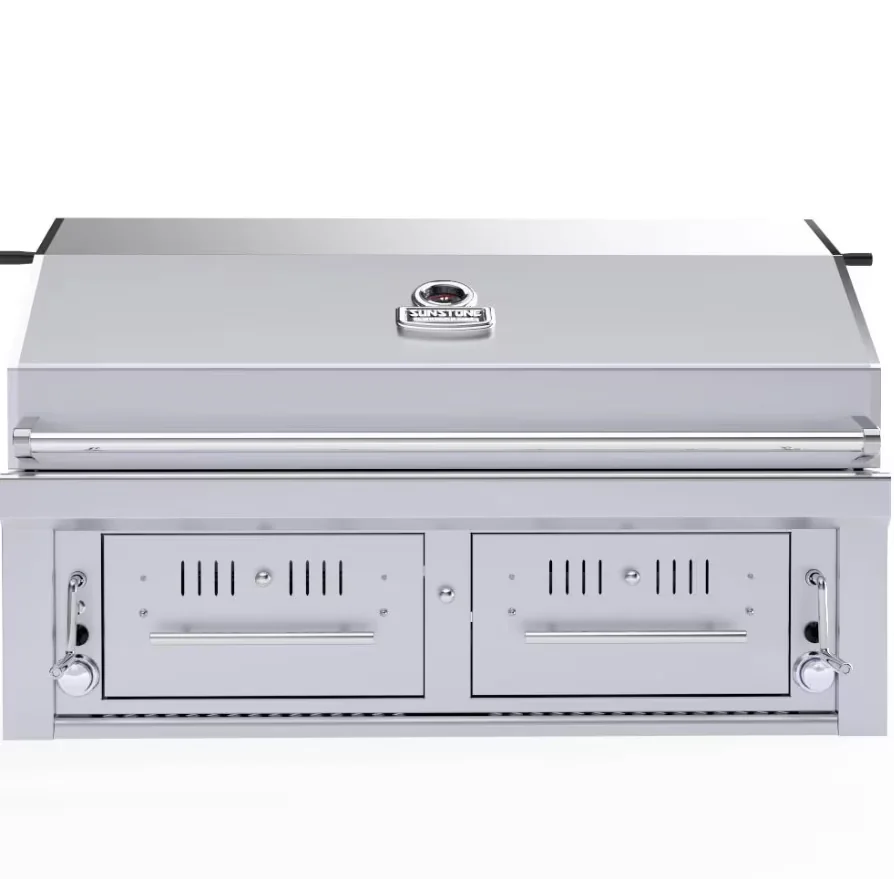 Efficient Combo Grill with Burn Charcoal or Wood Logs in Drawers, Combined 35,000 BTU Burners - Stainless Steel Stainless Steel Model C2569B