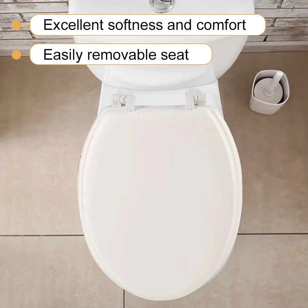 Compact Toilet Seats And Lid with Soft Close, Quiet-Close Seat - Gray Plastic Model 2E37A5