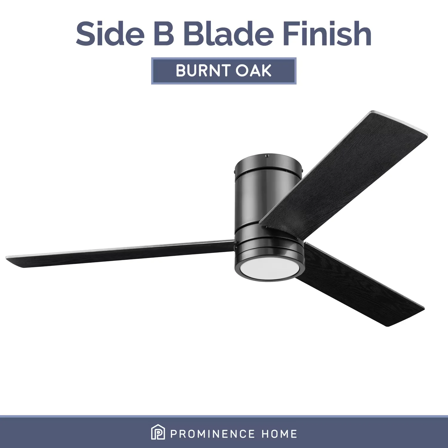 Efficient Ceiling Fan with LED, Contemporary, 52" Espy Gun Metal Remote Control - Glass Gray Model F29C93