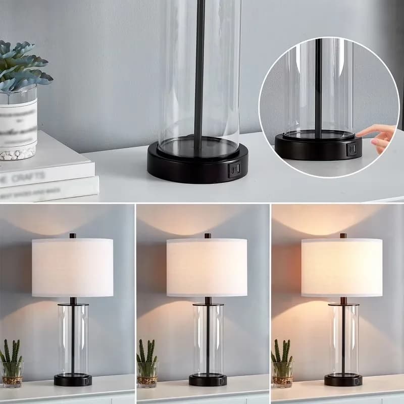 Table Lamp Essential with LED, Usb Port, Modern - Metal Bronze Touch - Standard Series Model D13975