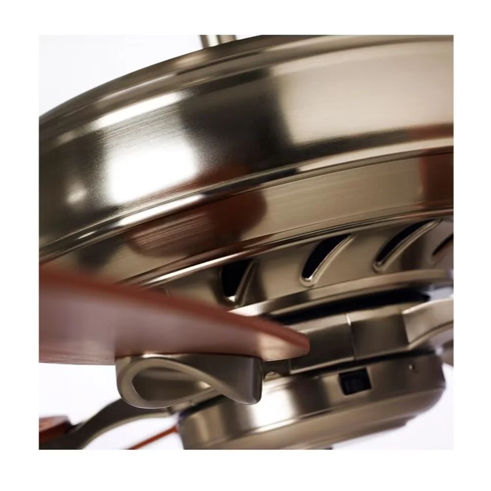 Modern Ceiling Fan with Remote Controlled, Blade Finish: Walnut - Silver Model 7840C9