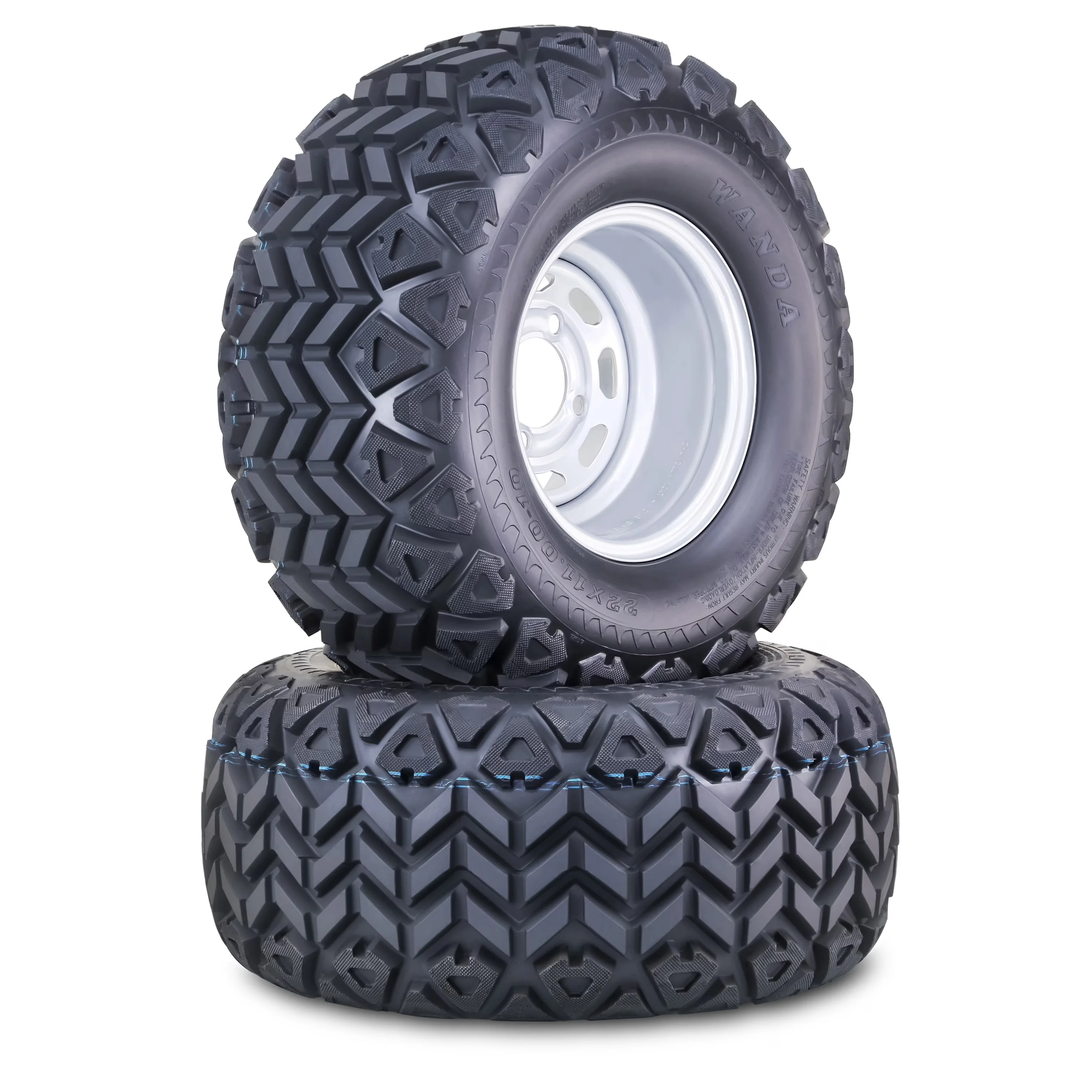 Professional Golf Cart Tire with Smooth, Set 2, & Wheel Assembly 22X11-10 - Model 066DDB
