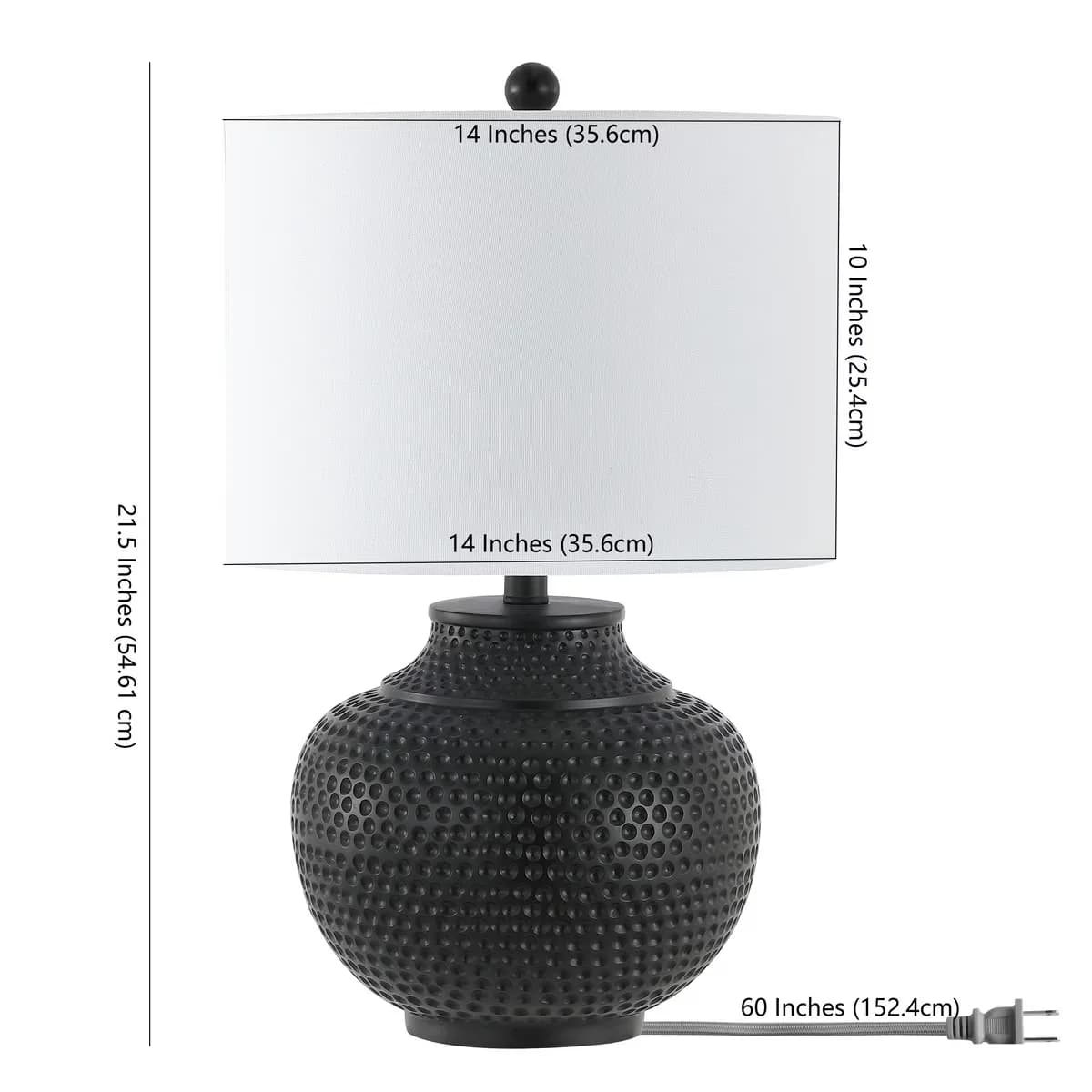 Table Lamp Classic with LED, Modern, Easy to clean and maintain - Resin Black Model E635B3