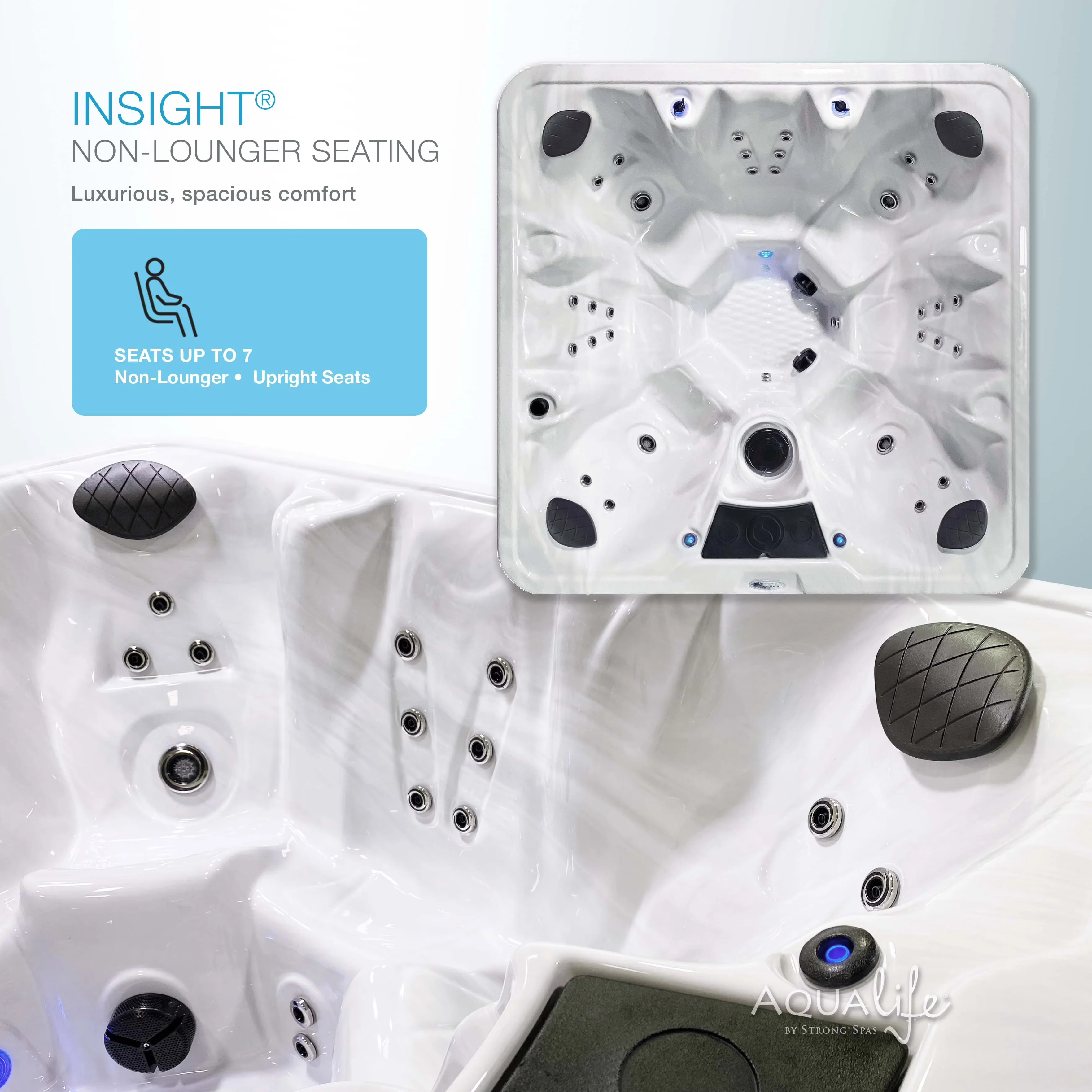 Innovative Hot Tub with Uv Resistant, Insight 6 Person 73-Port Non-Lounger Spa - Model 2B9478